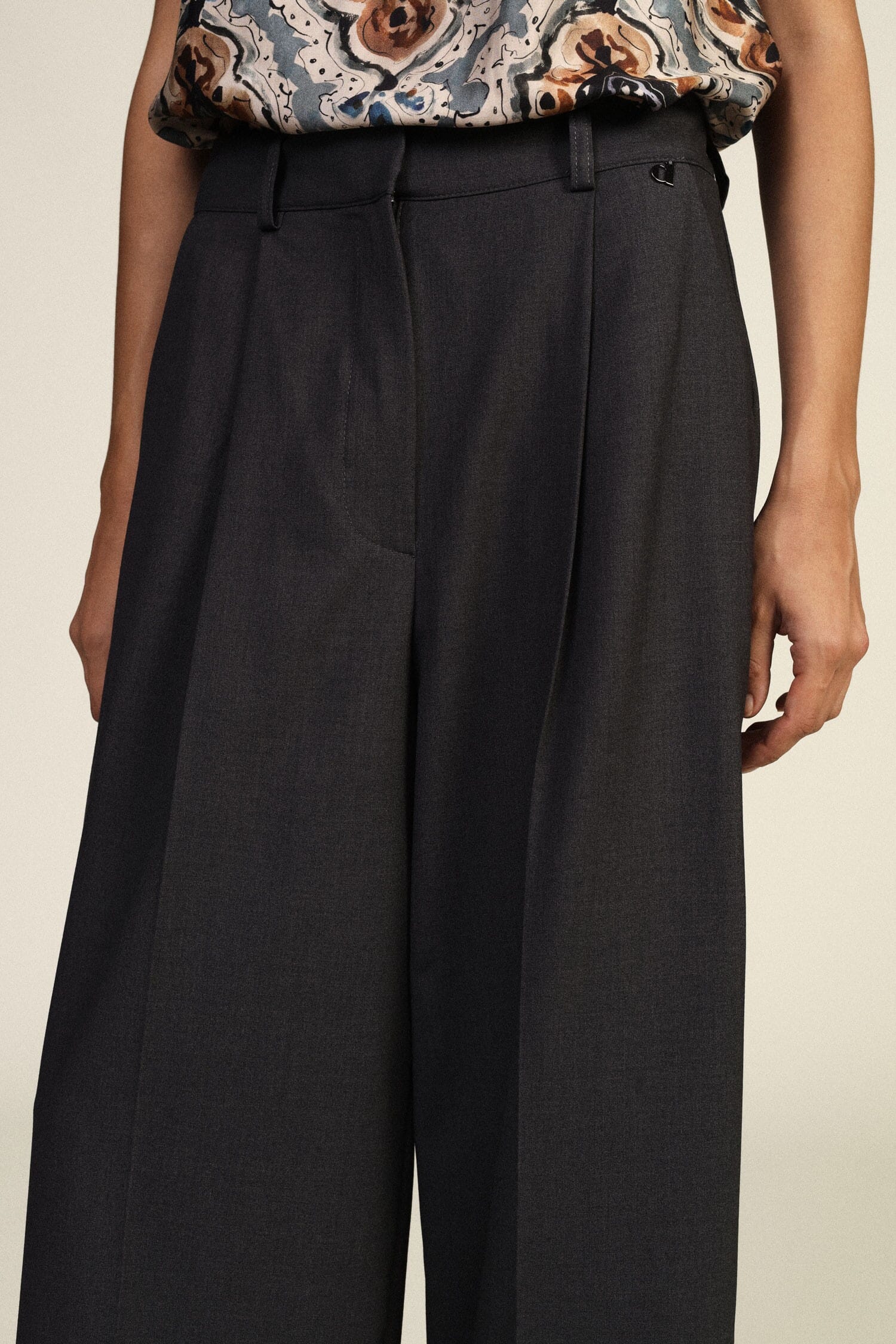 Pantalon Palazzo taille haute à pinces Dixie