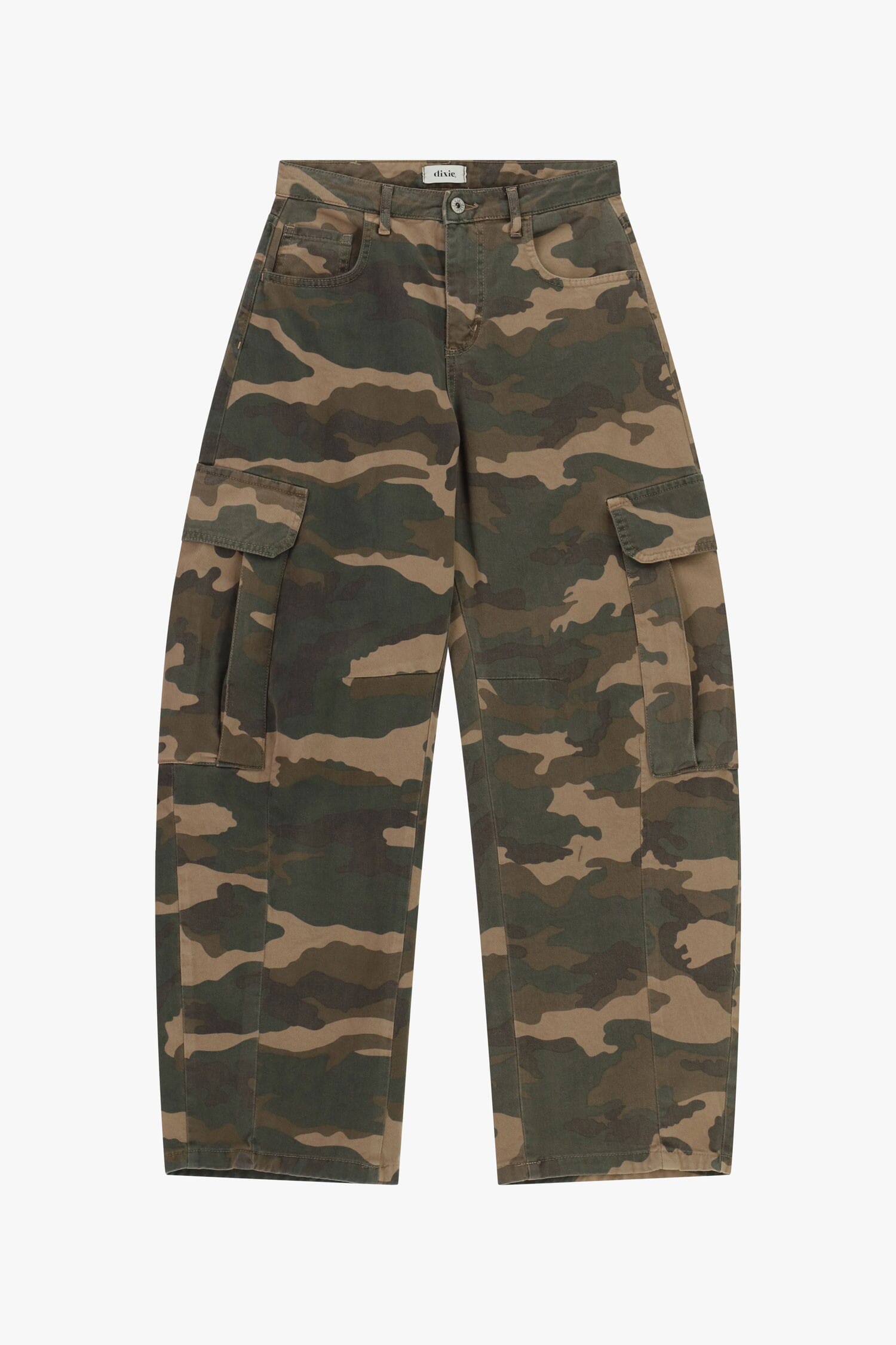 Pantalon Palazzo à motif camouflage avec grandes poches latérales Dixie