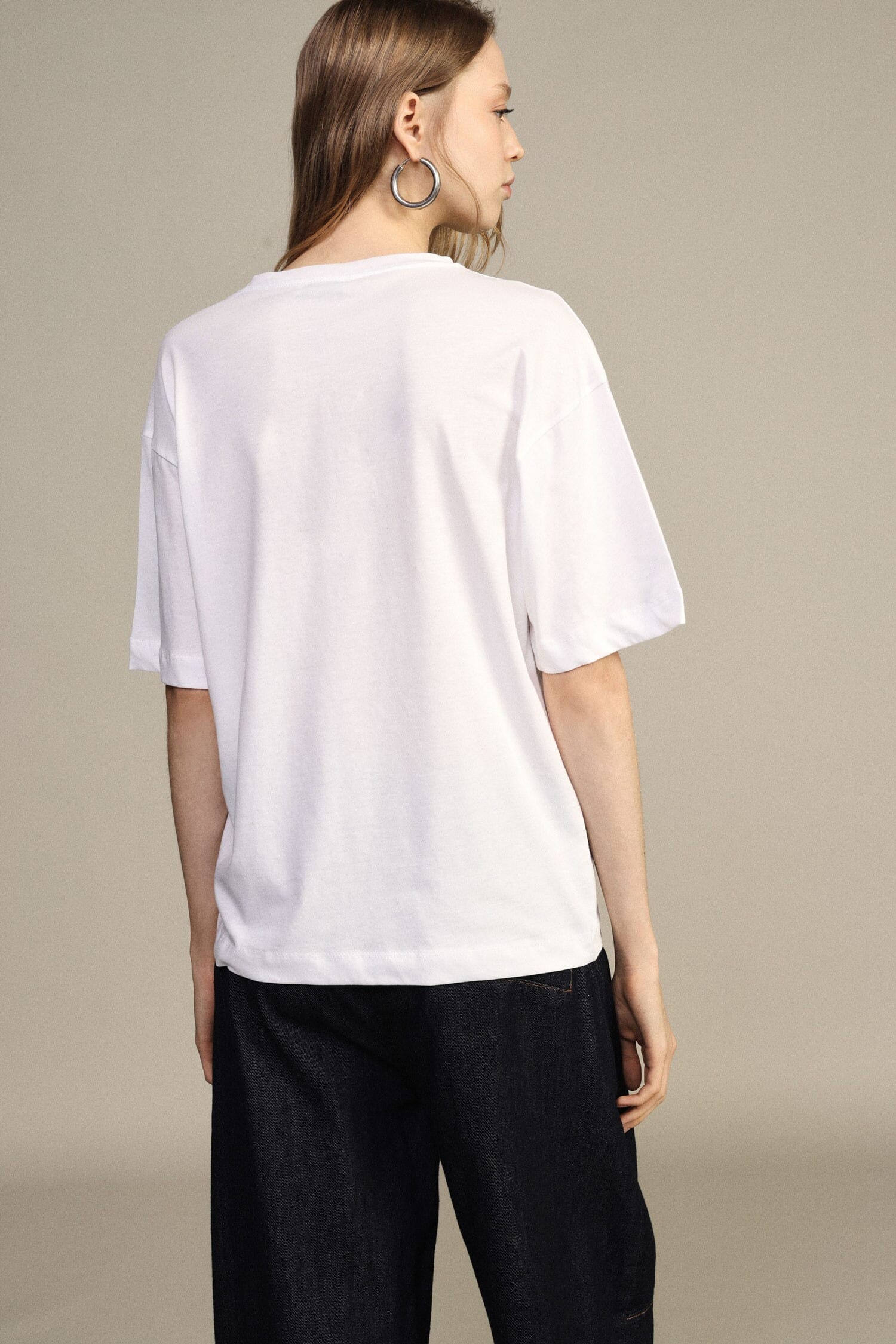 T-Shirt Girocollo Stampa Frase E Stelle Colorate Dixie