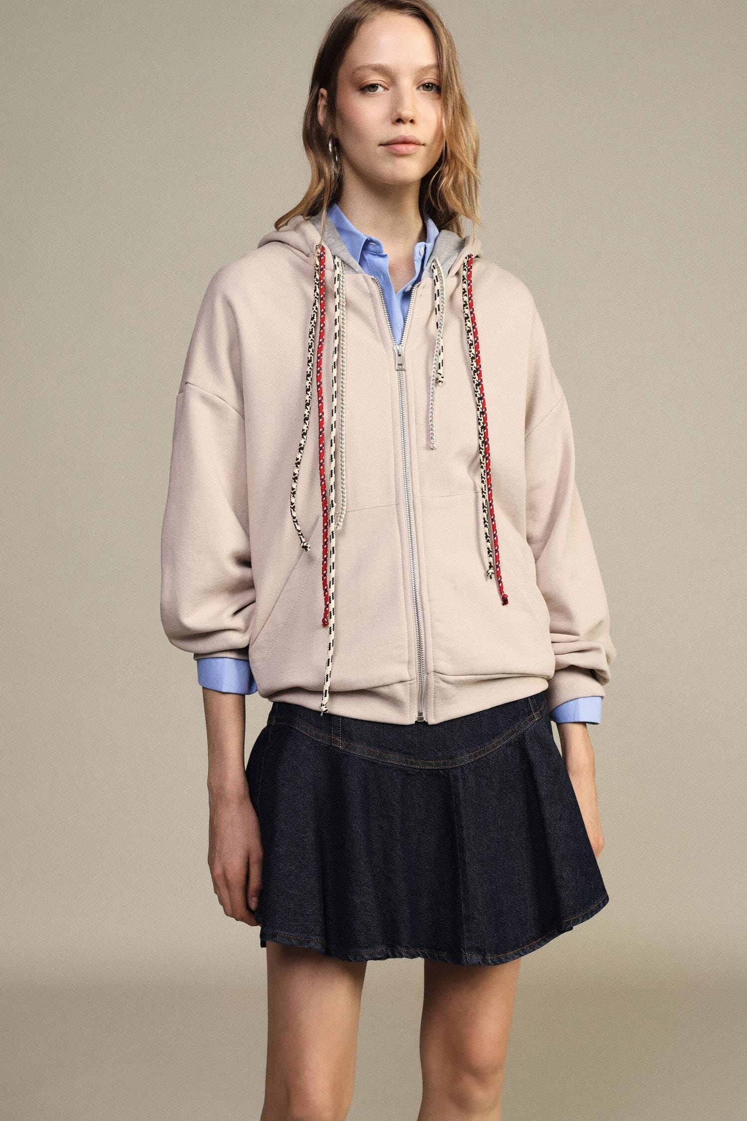 Gonna Corta Denim Con Balza Svasata Dixie