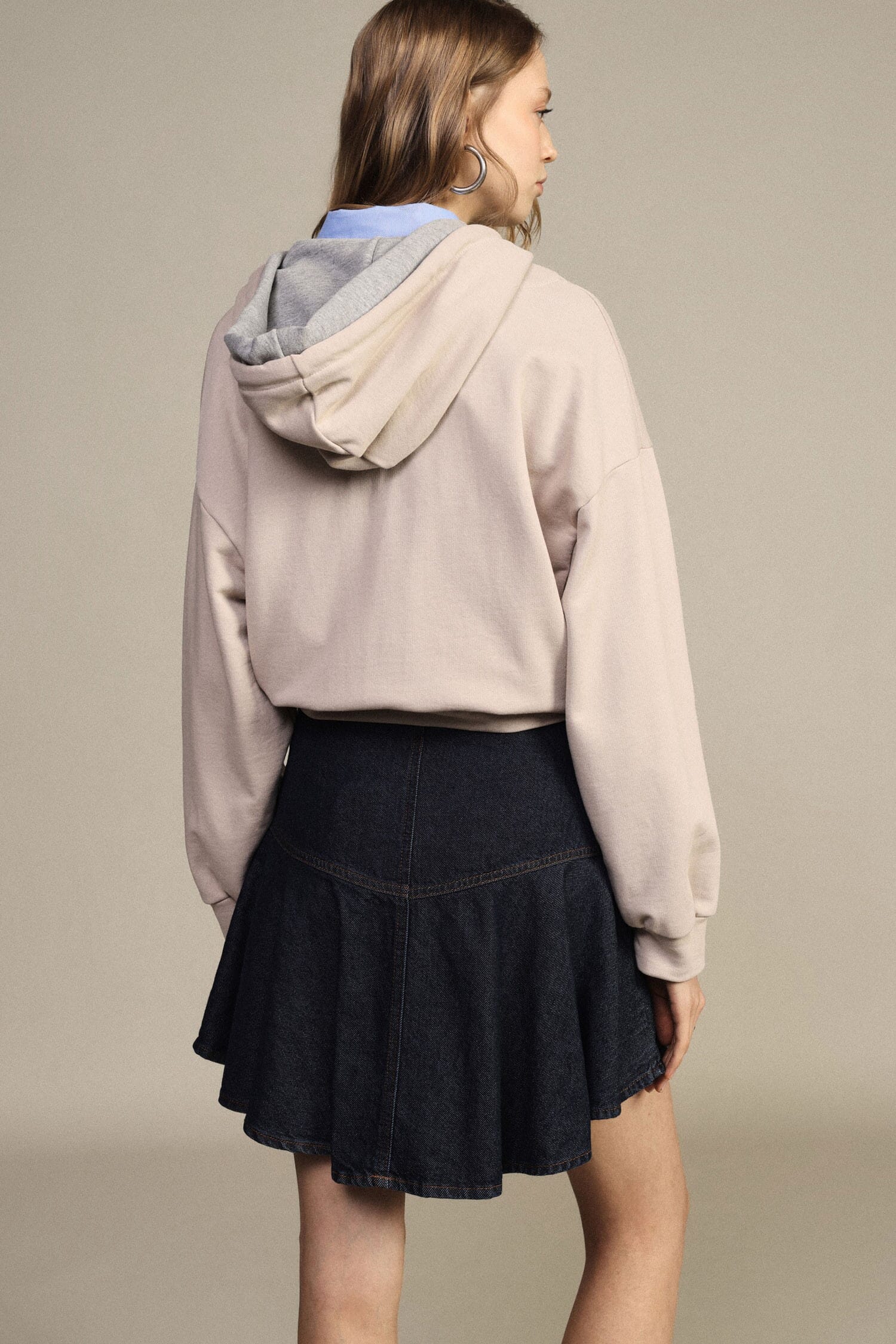 Gonna Corta Denim Con Balza Svasata Dixie