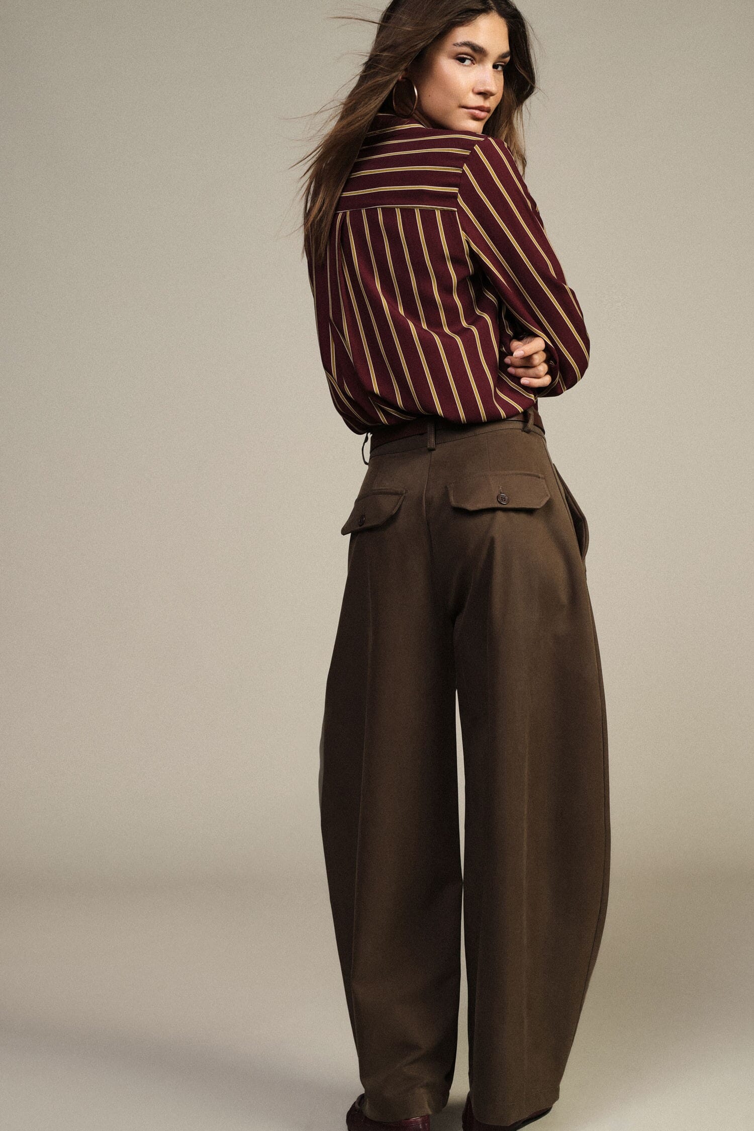 Pantaloni Palazzo Ampi Con Tasche Applicate Dixie