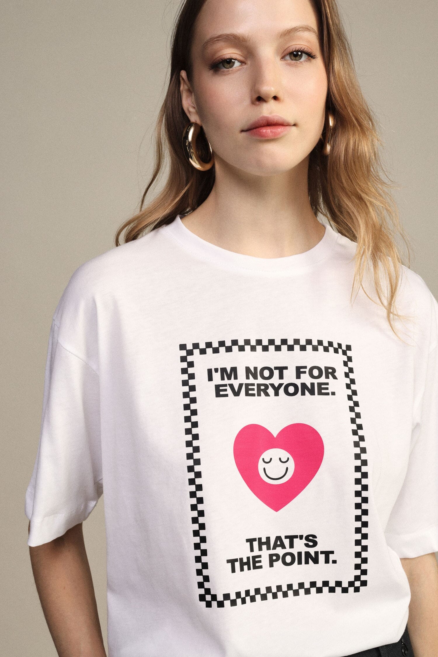 Round-neck T-shirt with heart print and ‘Dixie’ slogan