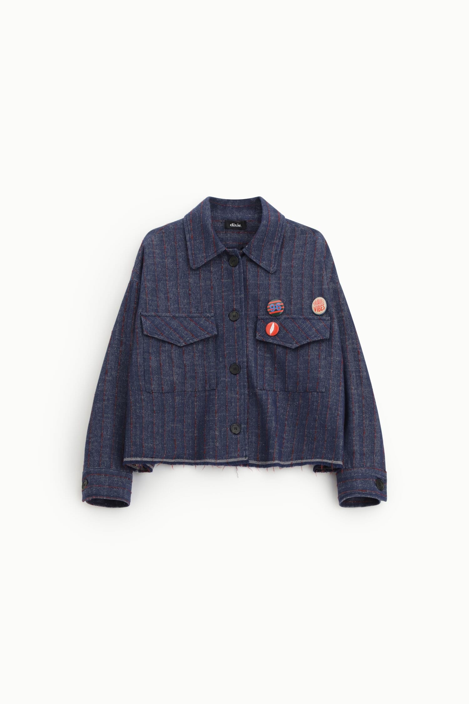 Blazer court à rayures avec poches plaquées Dixie