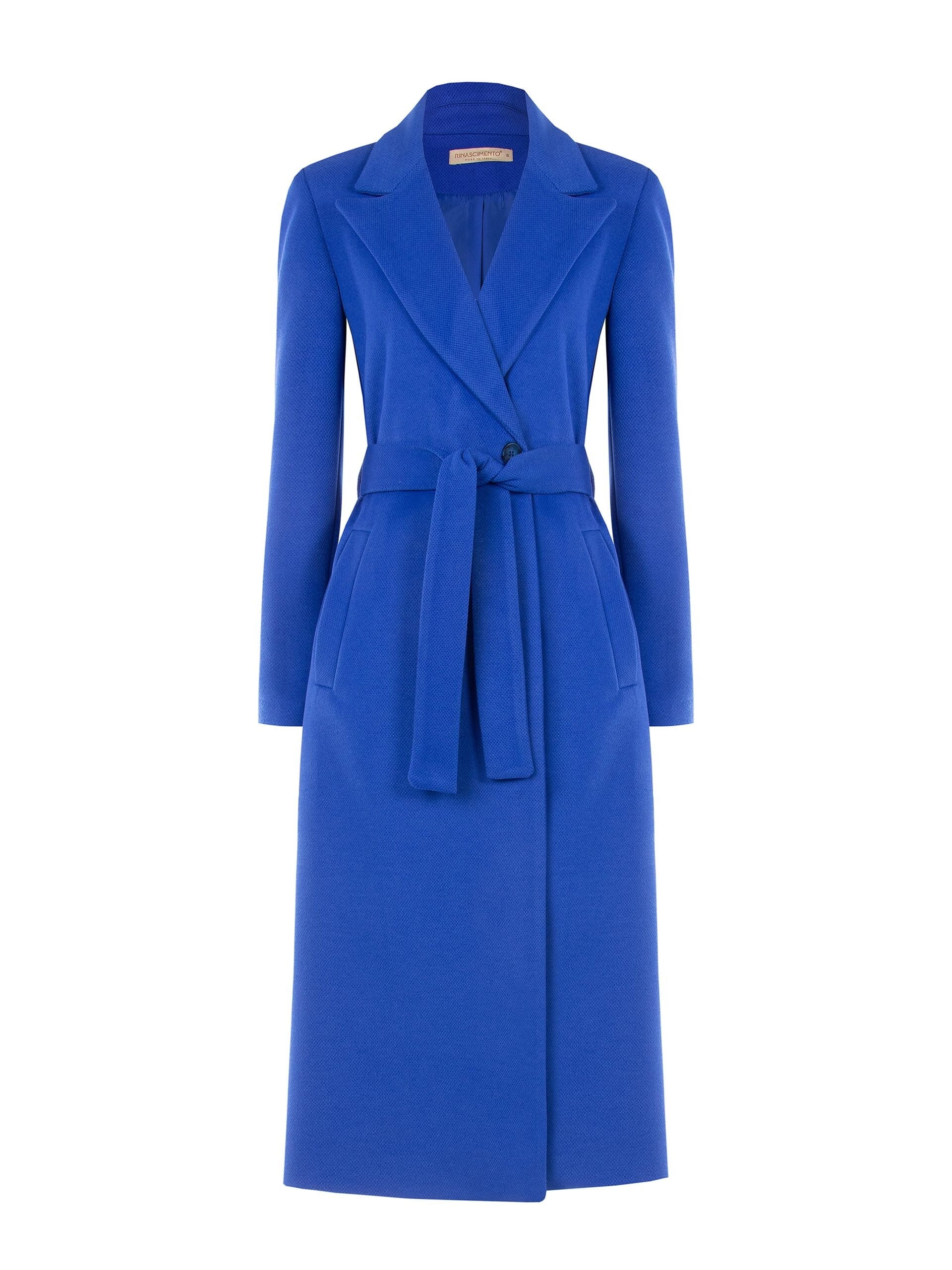 Manteau en laine, coupe droite, avec ceinture assortie, collection « Rinascimento »