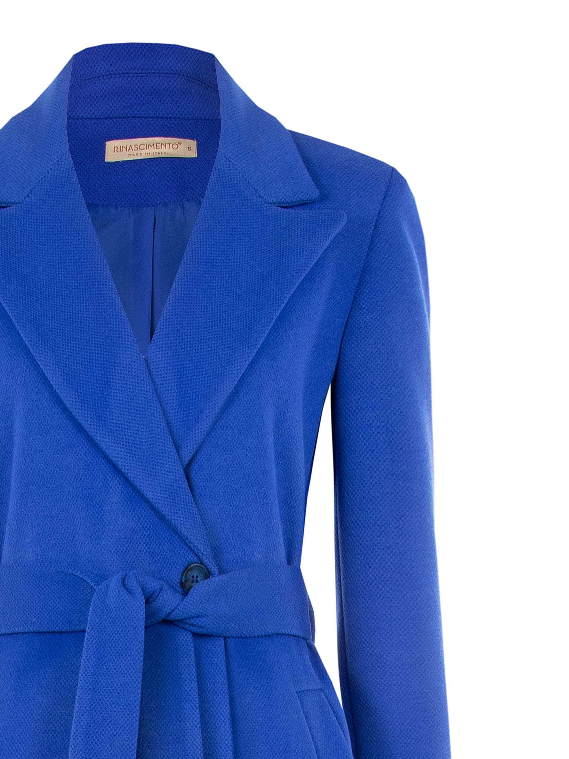 Manteau en laine, coupe droite, avec ceinture assortie, collection « Rinascimento »