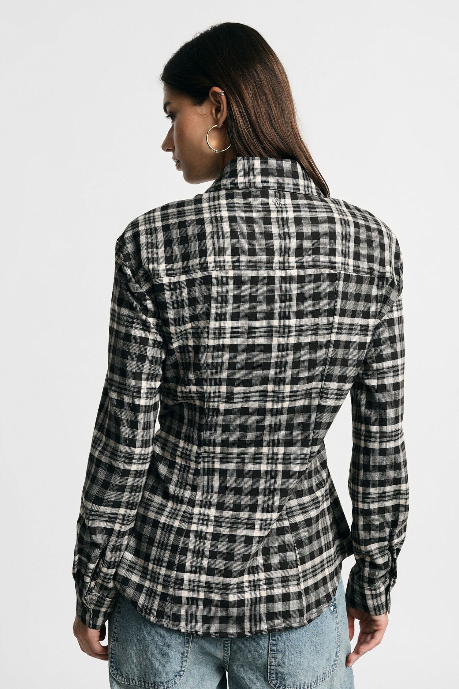 Camicia Stampa Check Con Coulisse Laterali Please