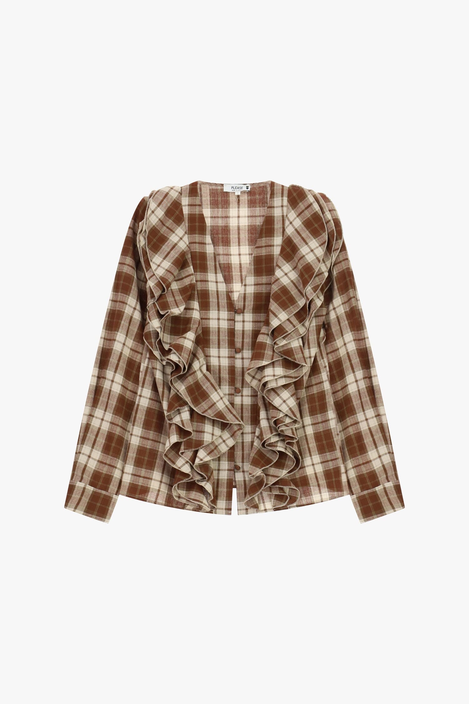 Camicia A Quadri Con Rouches Frontali Please