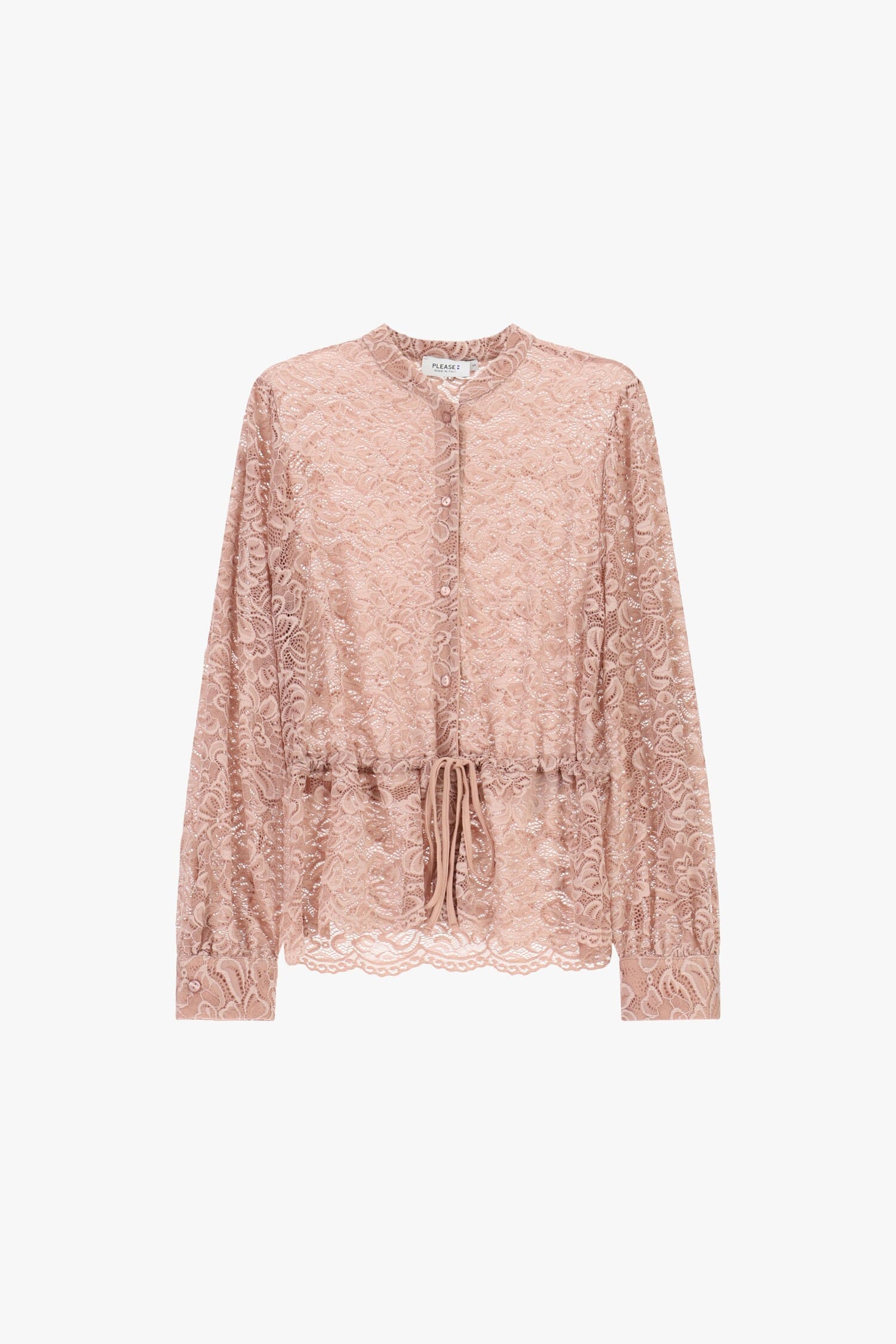 Camicia In Pizzo Con Coulisse E Bottoni Frontali Please