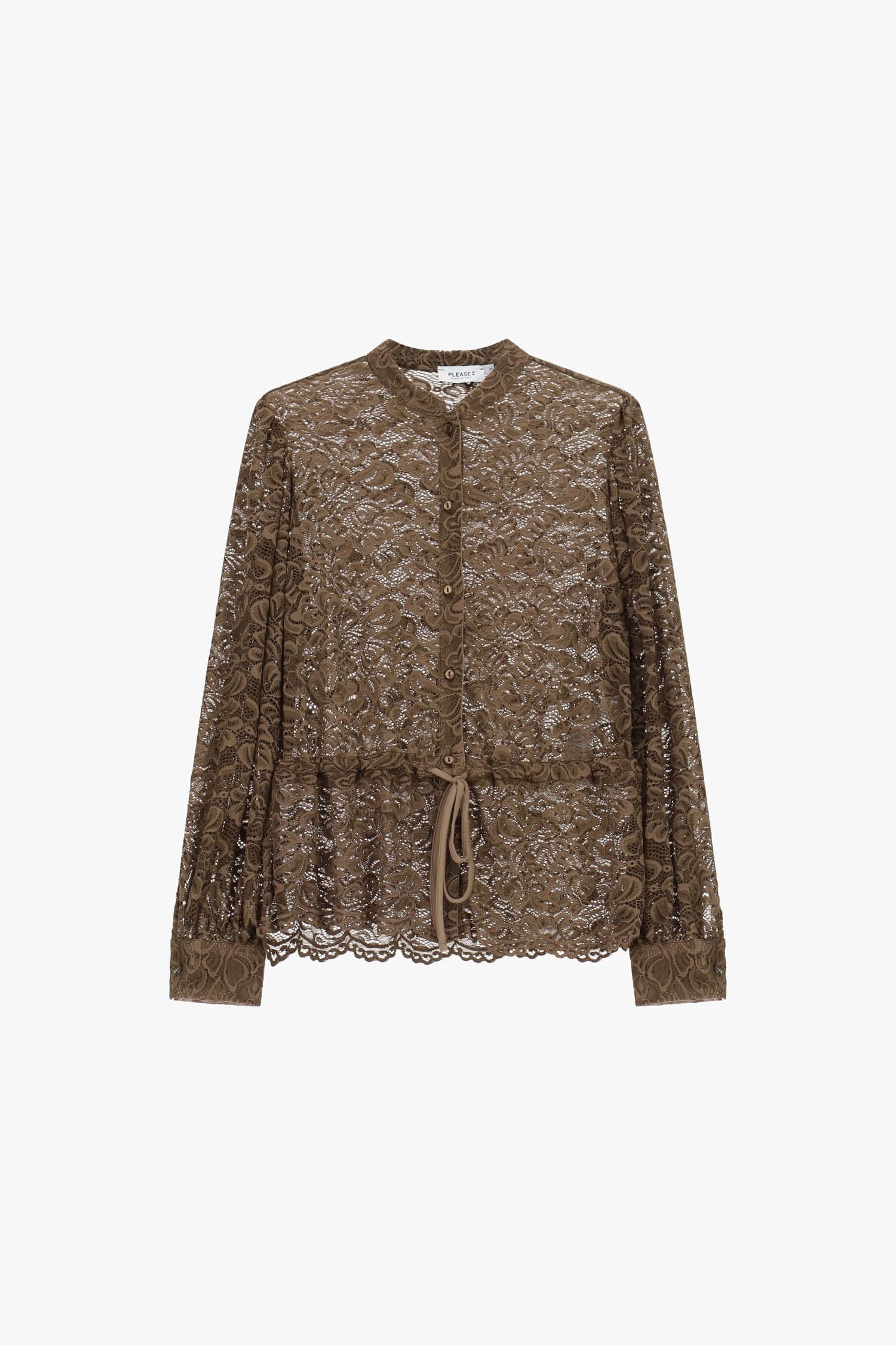 Camicia In Pizzo Con Coulisse E Bottoni Frontali Please