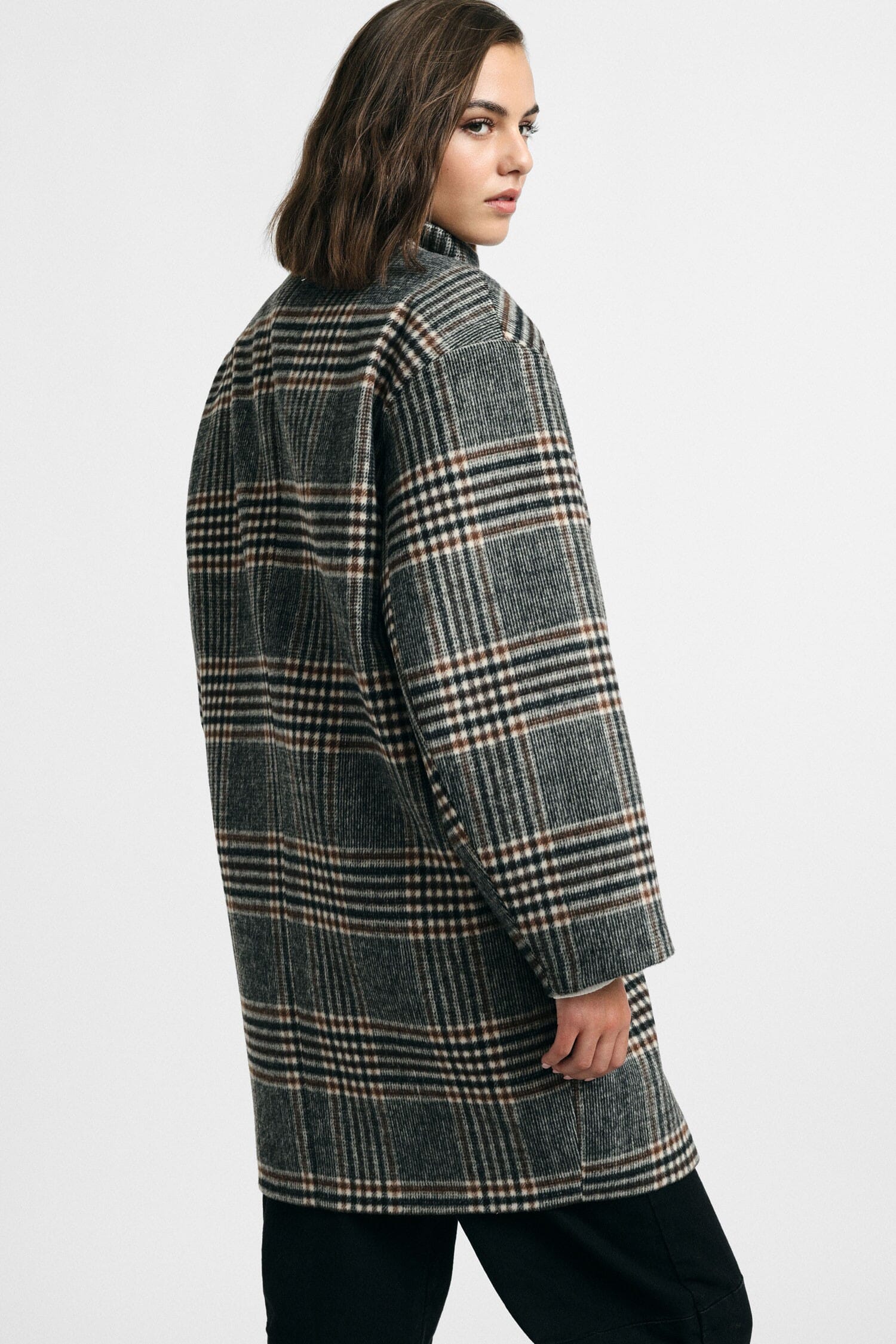 Cappotto A Quadri Con Bottoni E Tasche Laterali Please