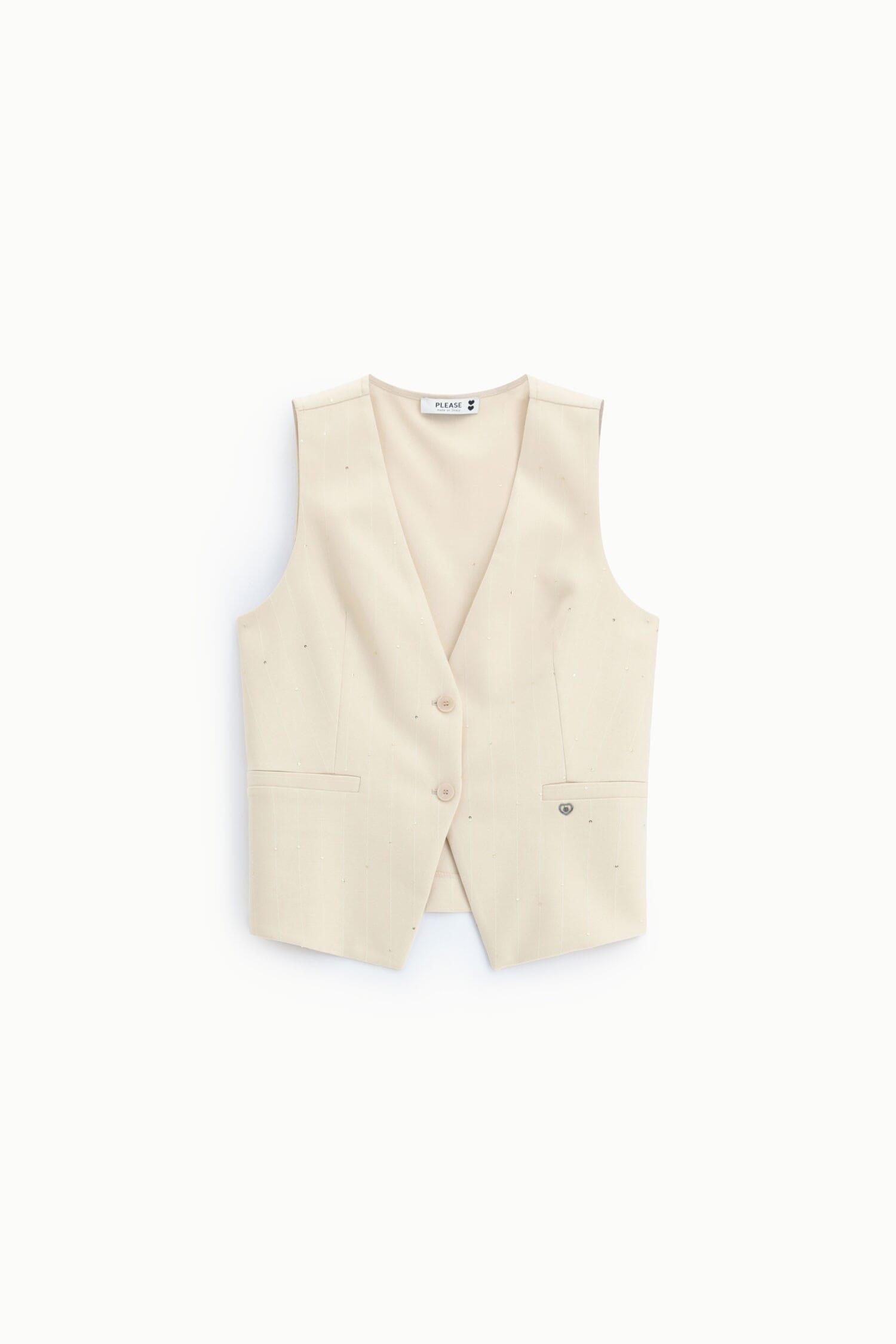 Gilet Scollo A V Con Tasche A Filetto Please