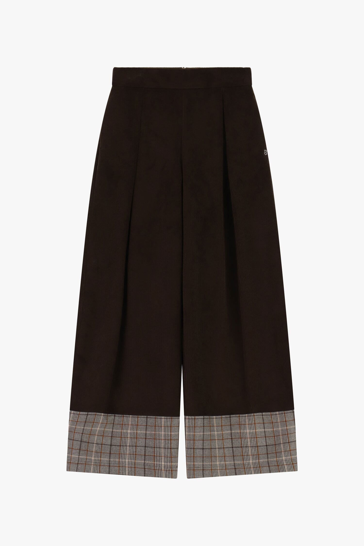 Pantaloni Palazzo A Vita Alta Con Risvolto A Quadri Please