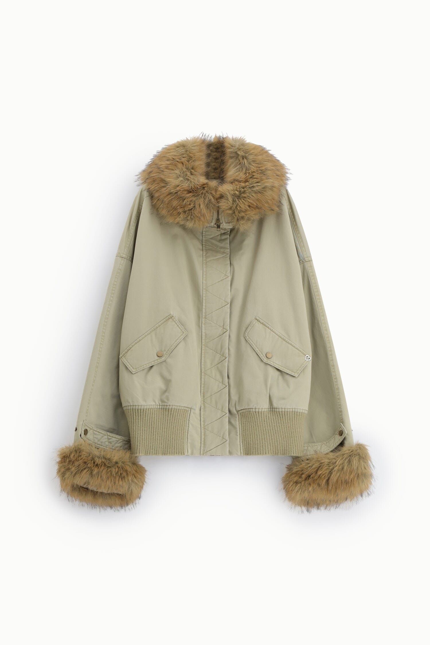Parka Corta Con Cappuccio E Dettagli In Pelliccia Please