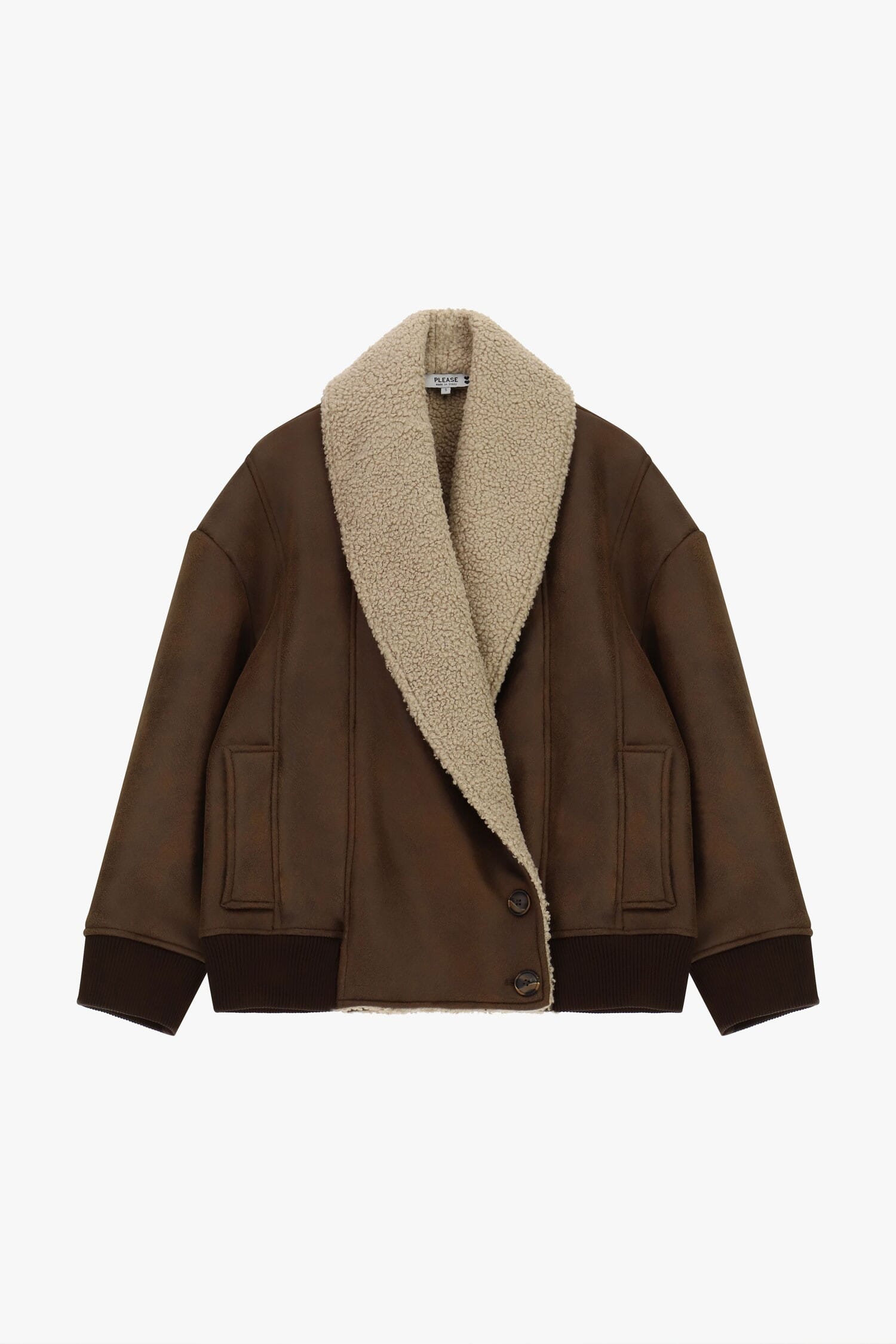 Giacca Eco-Pelliccia Corta Con Colletto Ampio Please