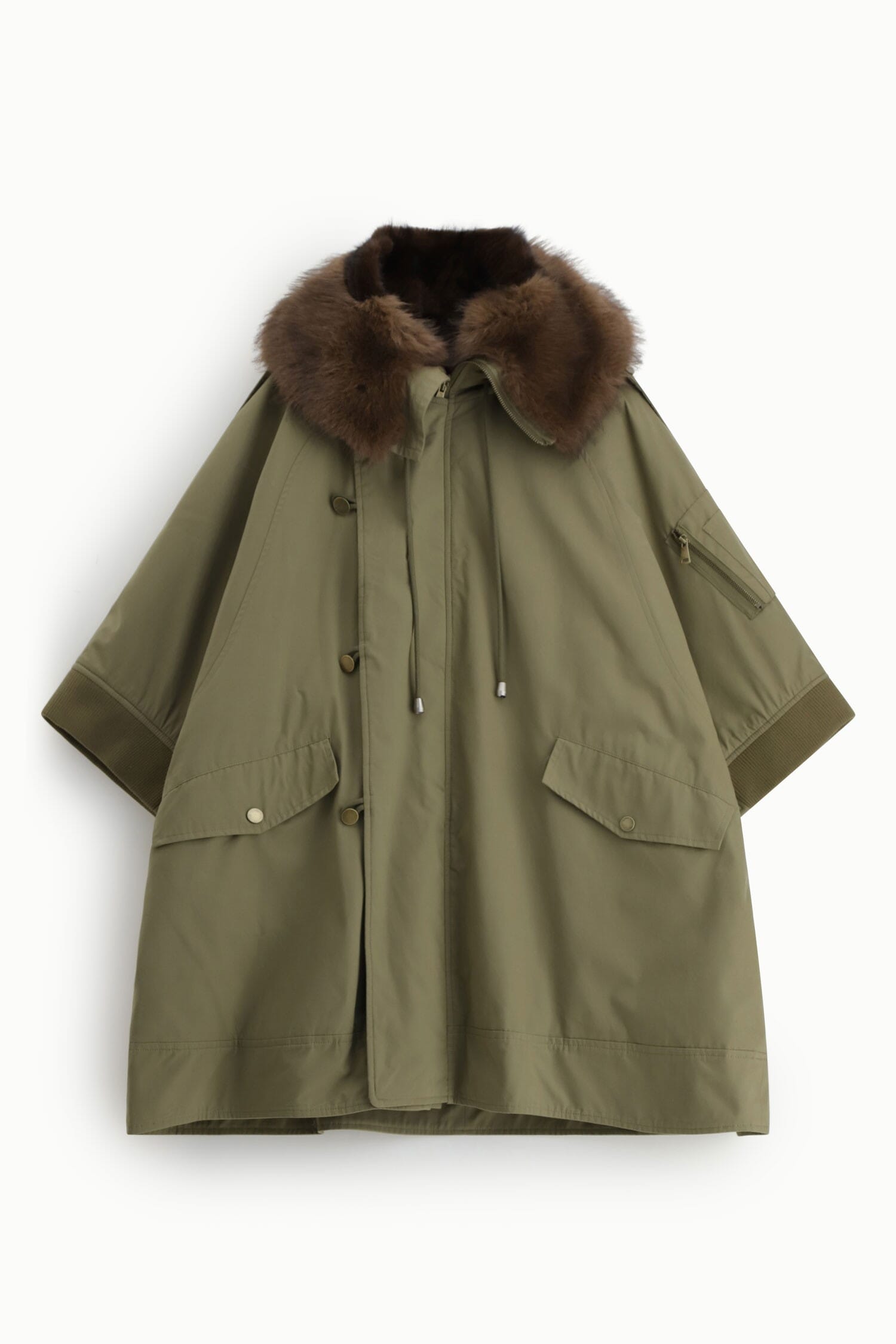 Manteau oversize avec boutons et col en fourrure Dixie