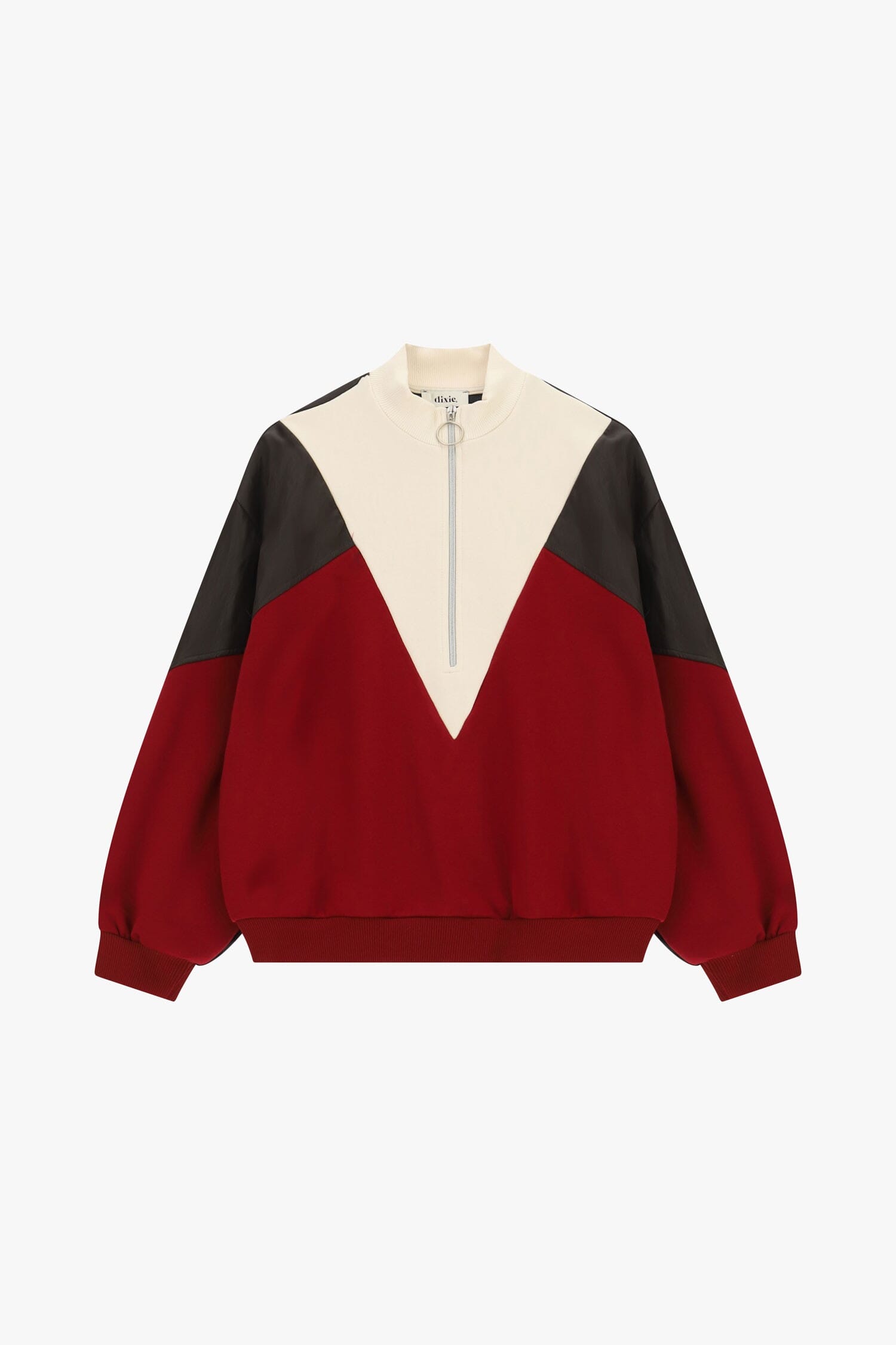 Felpa Senza Cappuccio Con Zip E Dettagli Geometrici Dixie