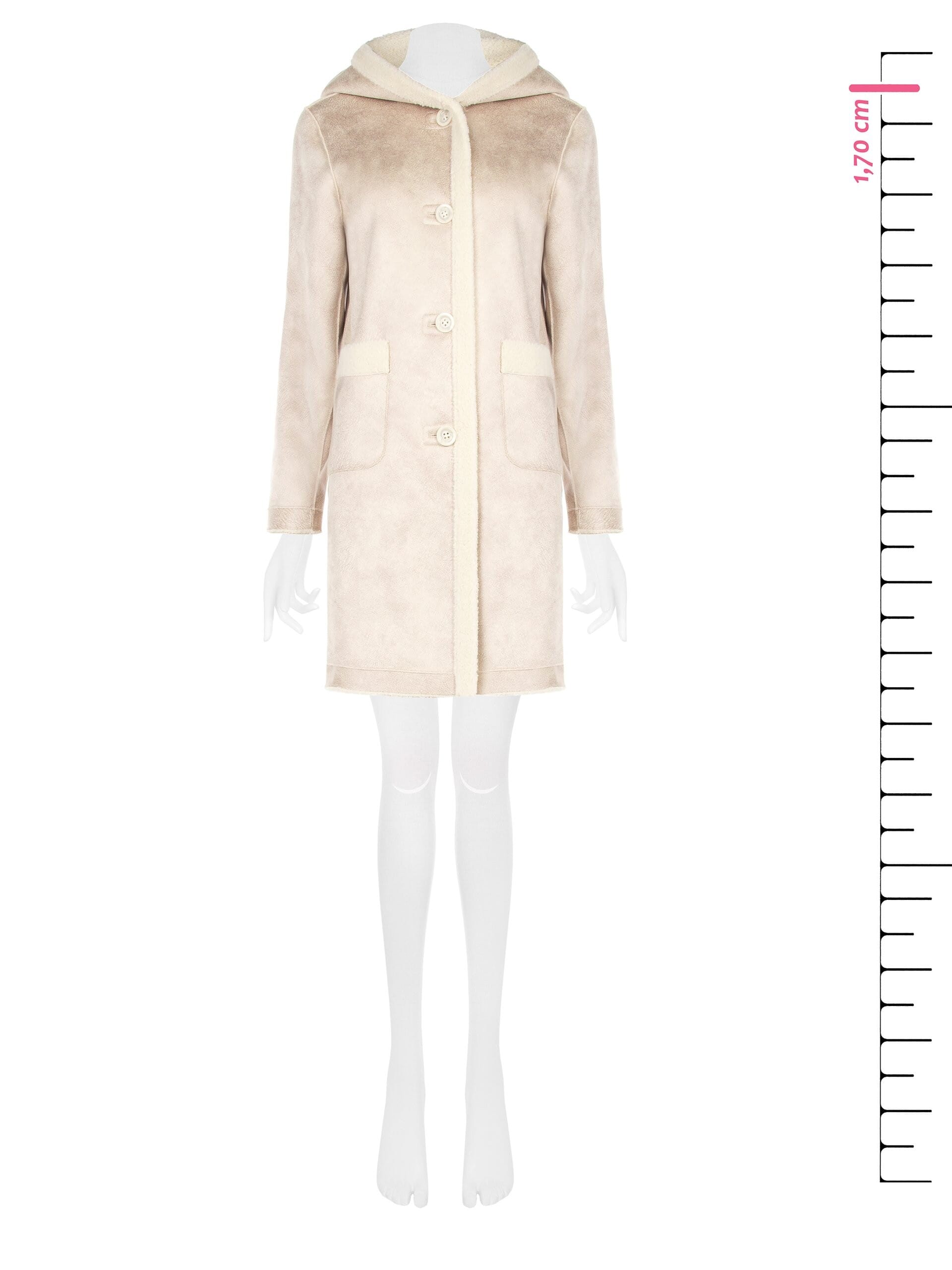 Cappotto Lungo In Simil Montone Con Borsetta Coordinata E Cappuccio Rinascimento