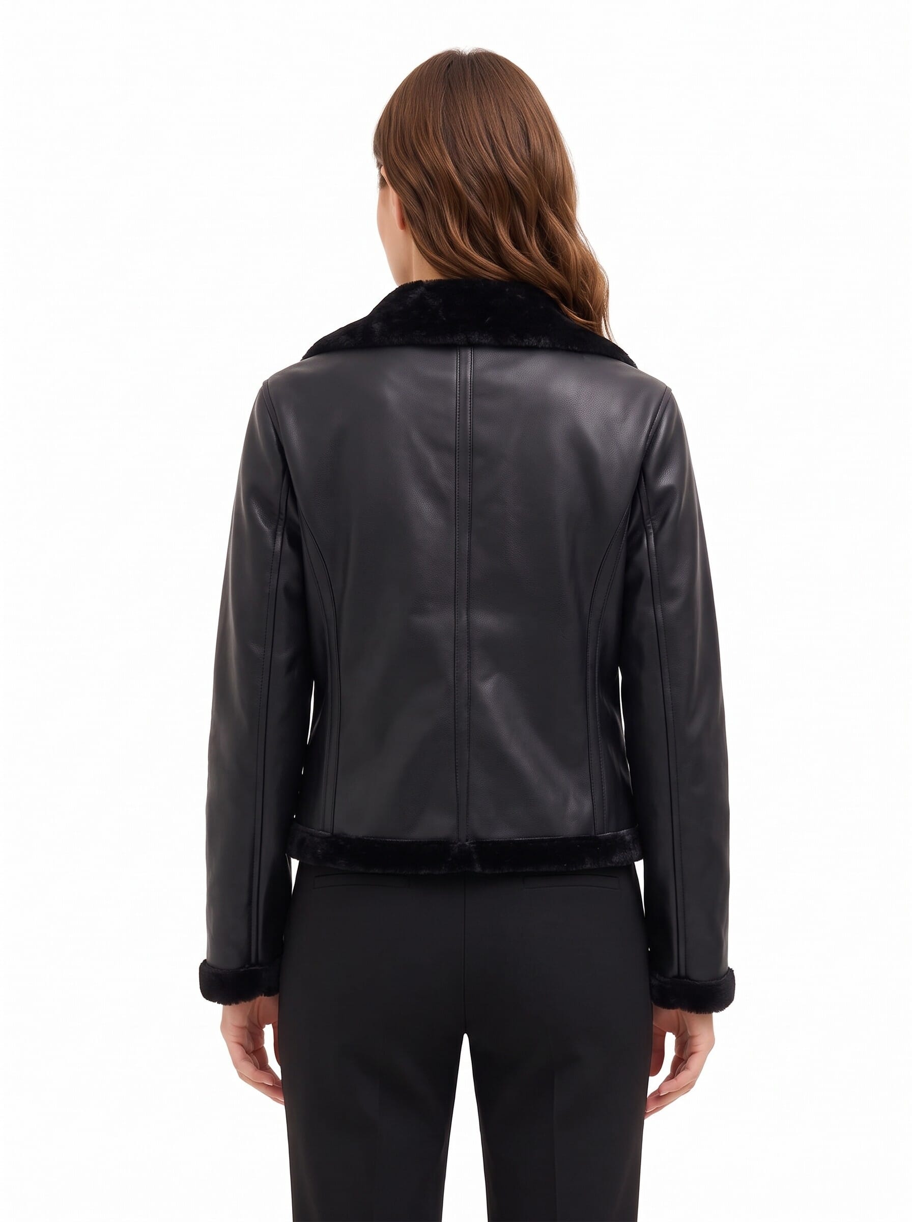 Giubbotto Biker In Similpelle E Pelliccia Sintetica Rinascimento