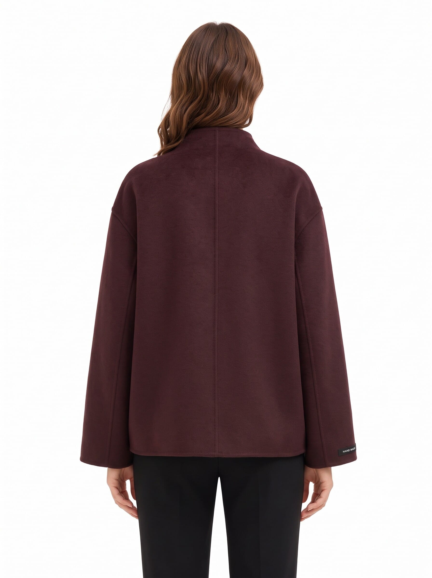 Cappotto Corto Over Hand Made In Panno Misto Lana Rinascimento