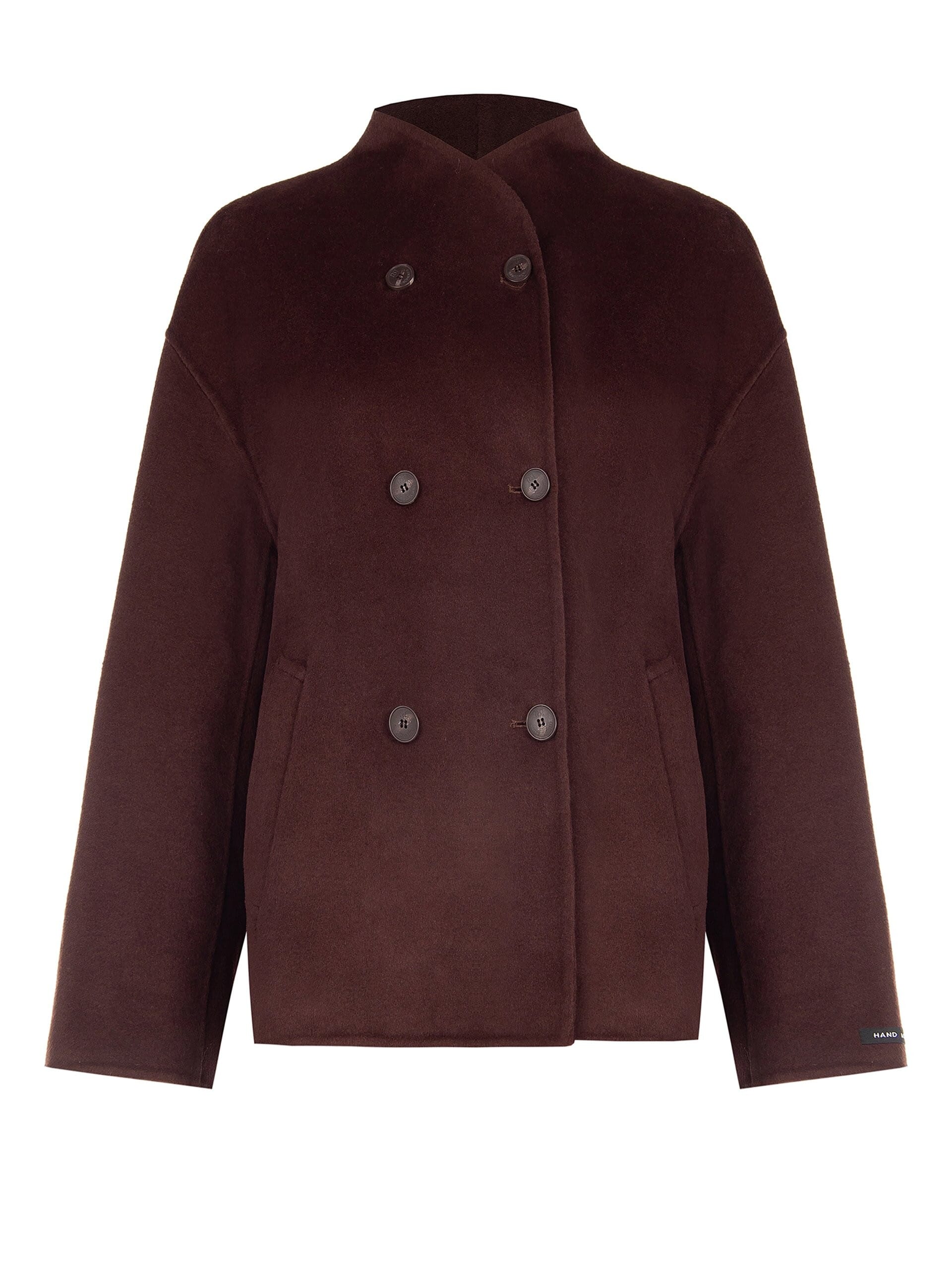 Cappotto Corto Over Hand Made In Panno Misto Lana Rinascimento
