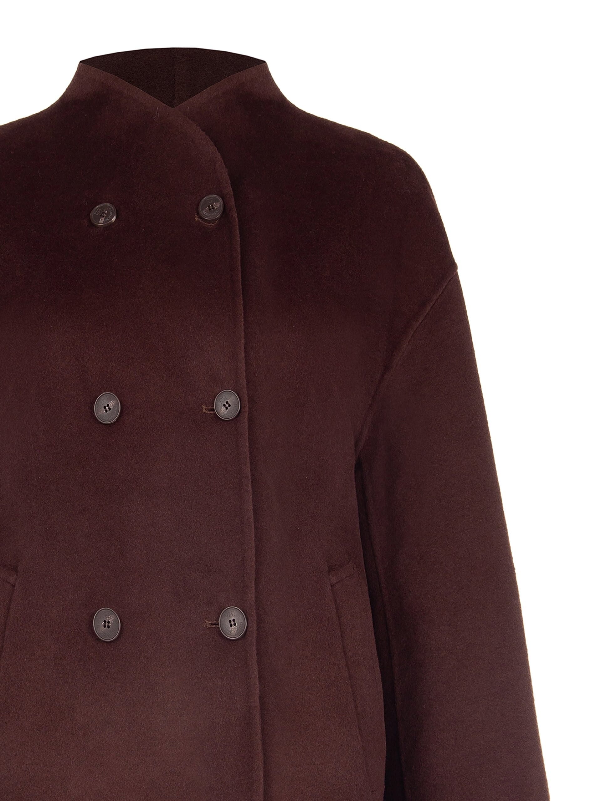 Cappotto Corto Over Hand Made In Panno Misto Lana Rinascimento