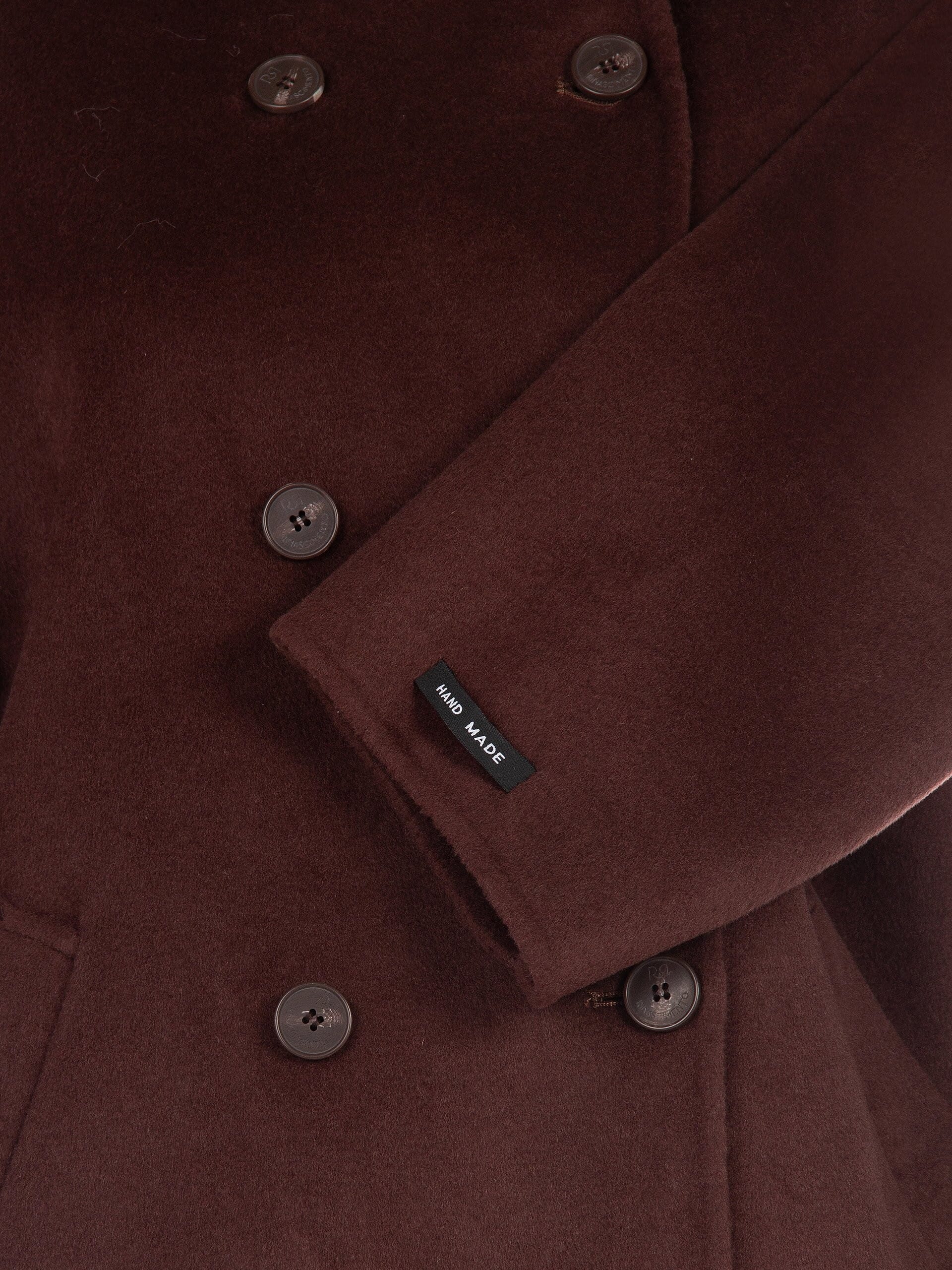 Cappotto Corto Over Hand Made In Panno Misto Lana Rinascimento