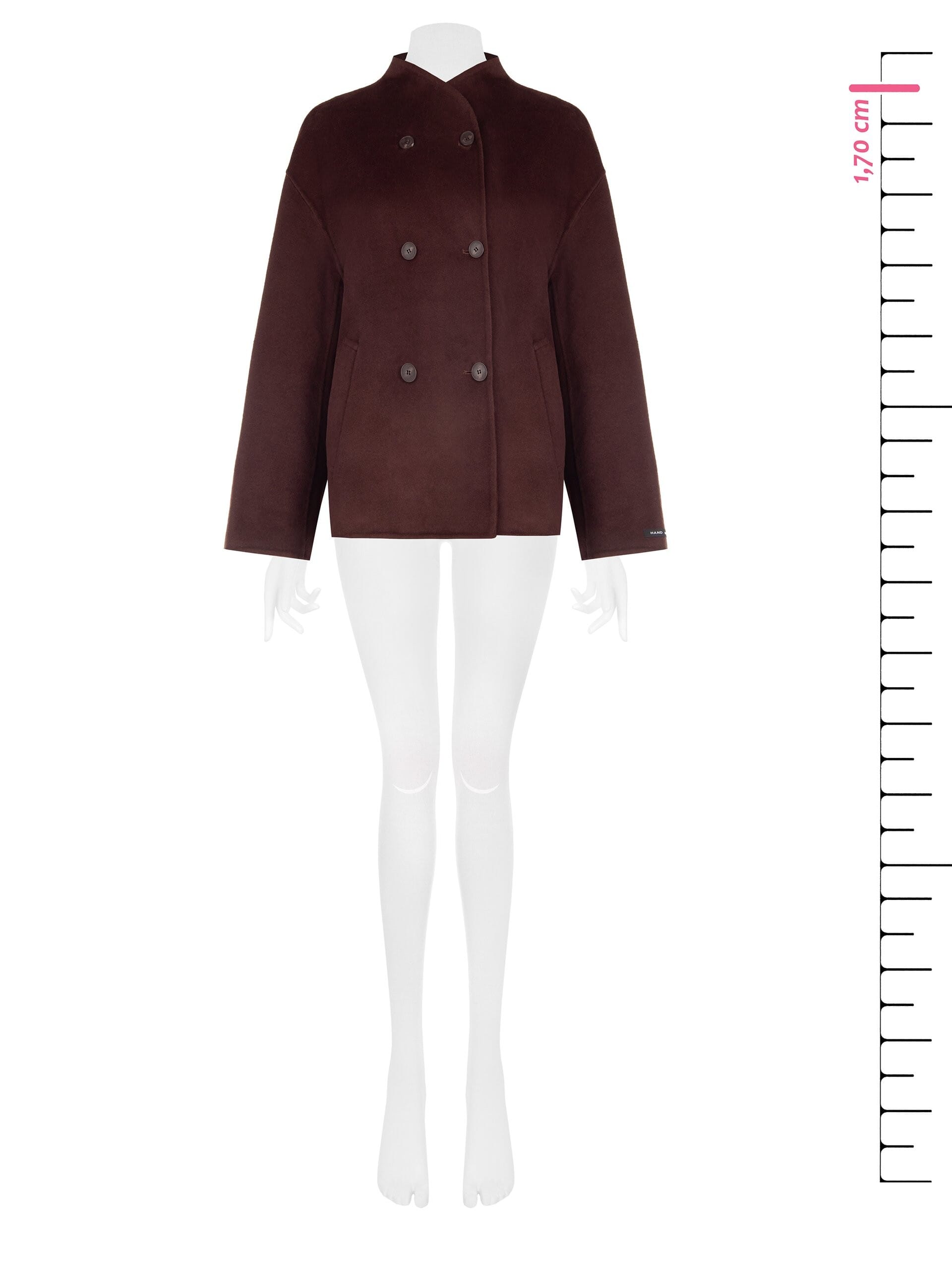 Cappotto Corto Over Hand Made In Panno Misto Lana Rinascimento