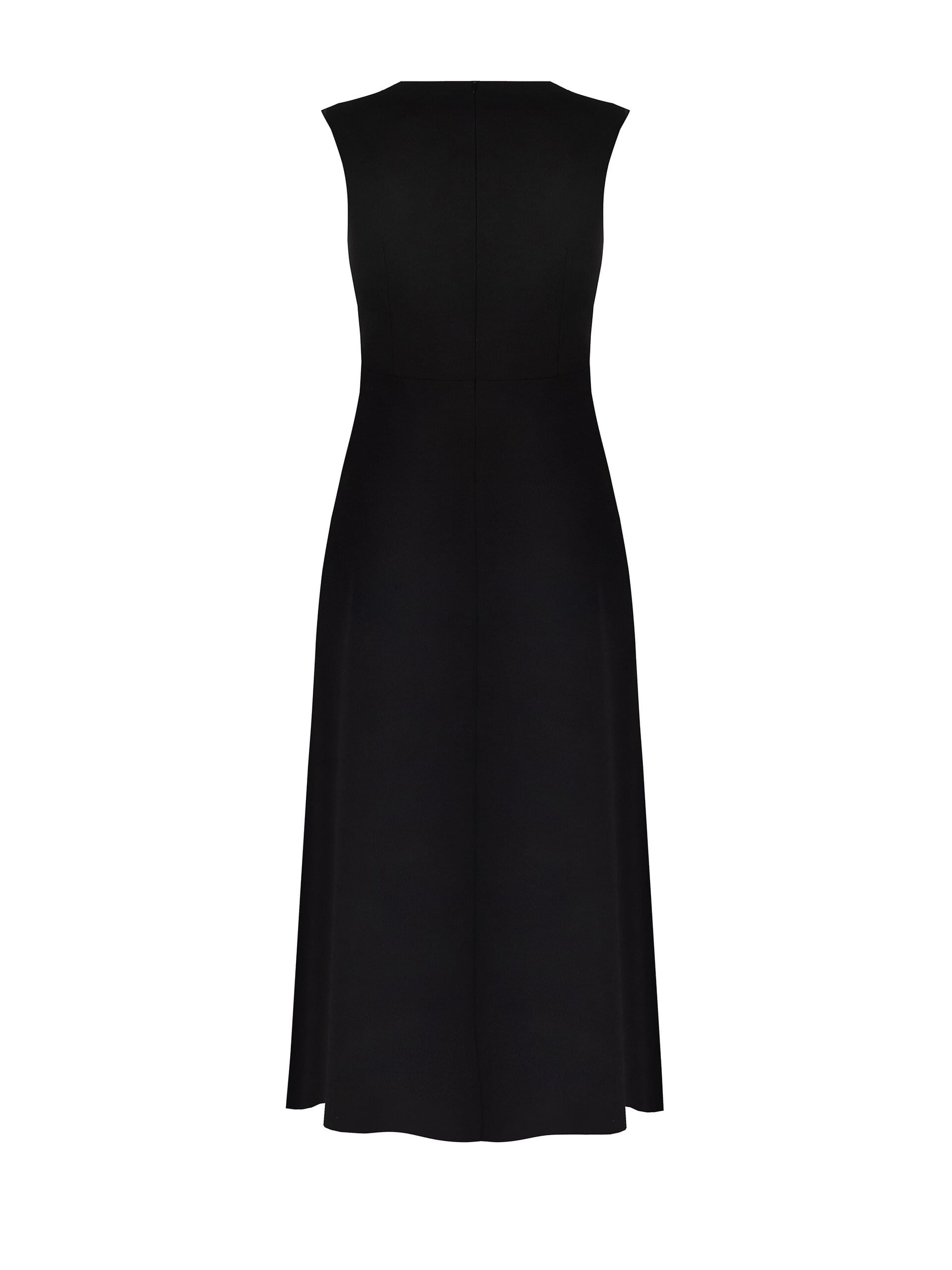 Long Curvy Dress in Two-Tone Scuba Crepe with Contrasting Pleated Panel – Rinascimento Curvy