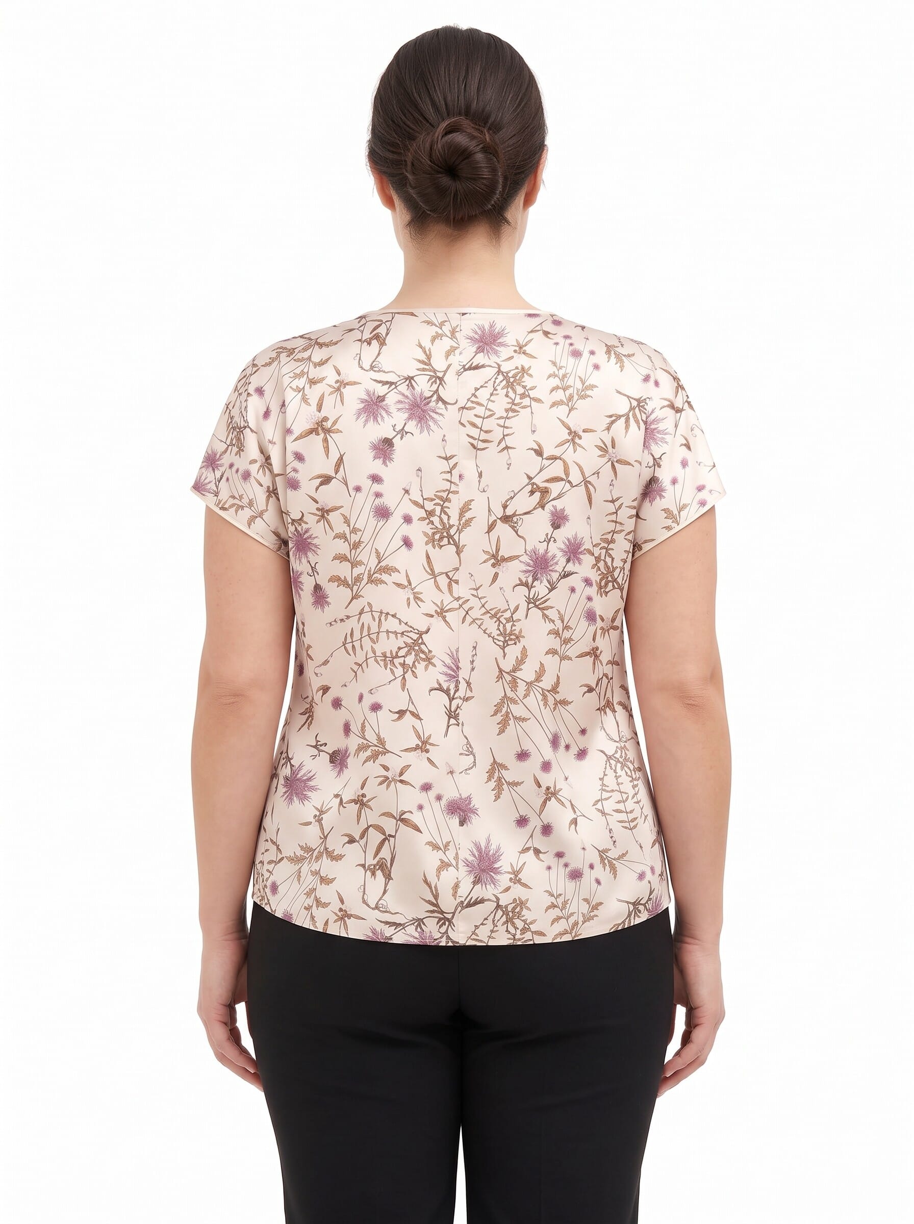Blusa Fluida Curvy In Raso Motivo A Fiori Rinascimento Curvy
