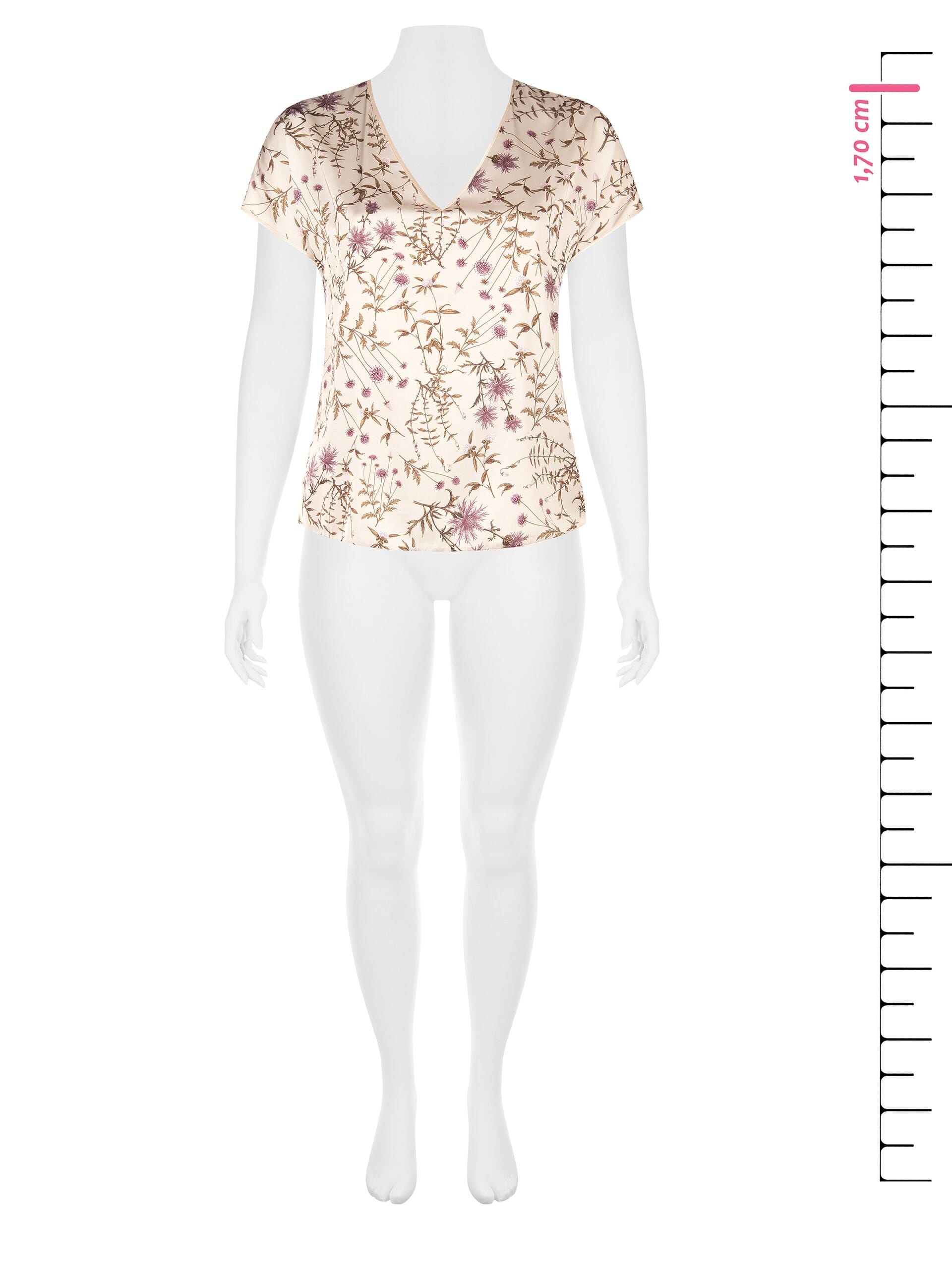 Blusa Fluida Curvy In Raso Motivo A Fiori Rinascimento Curvy