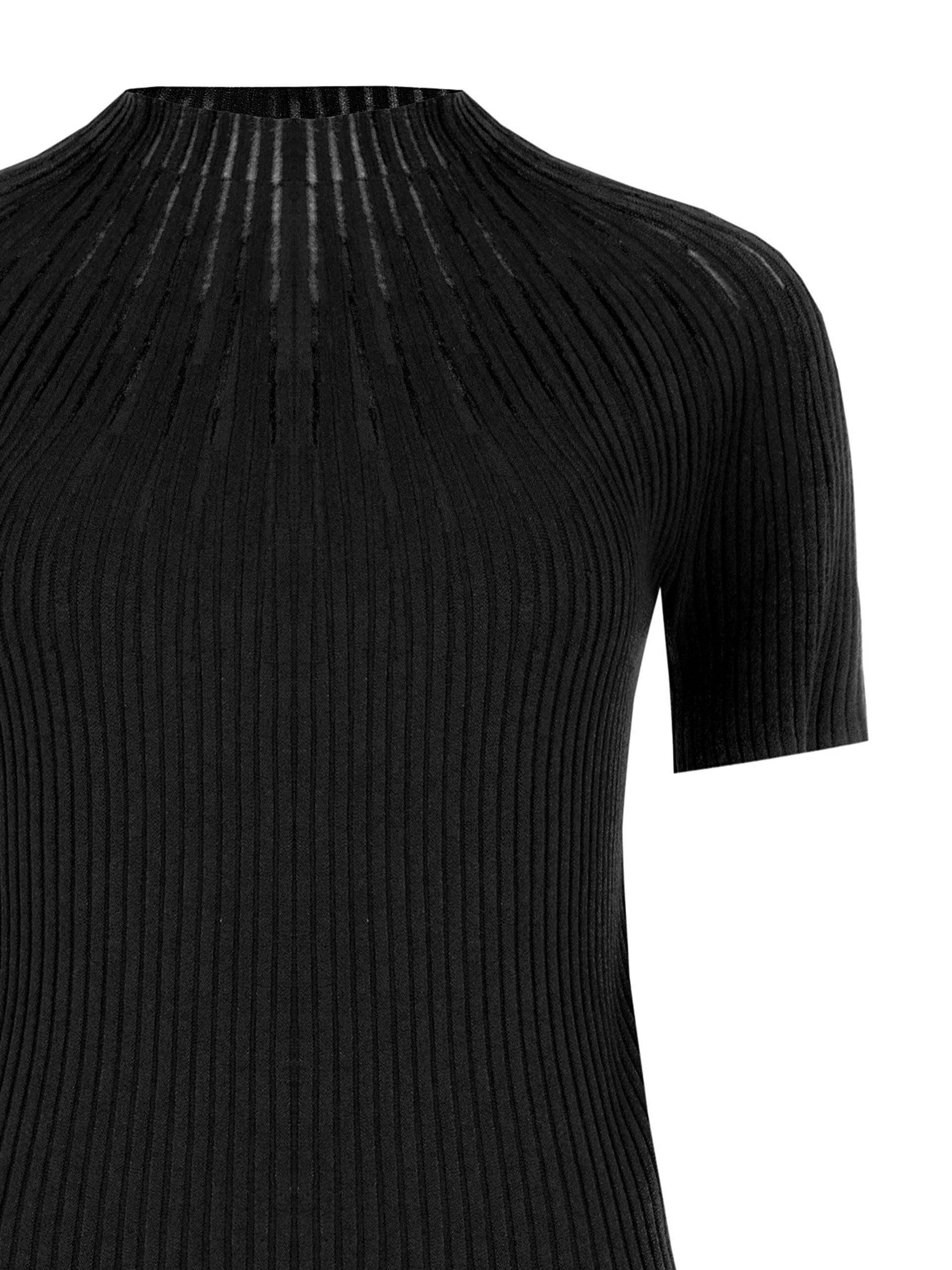 Maglione Aderente A Coste Con Righe In Tulle Rinascimento