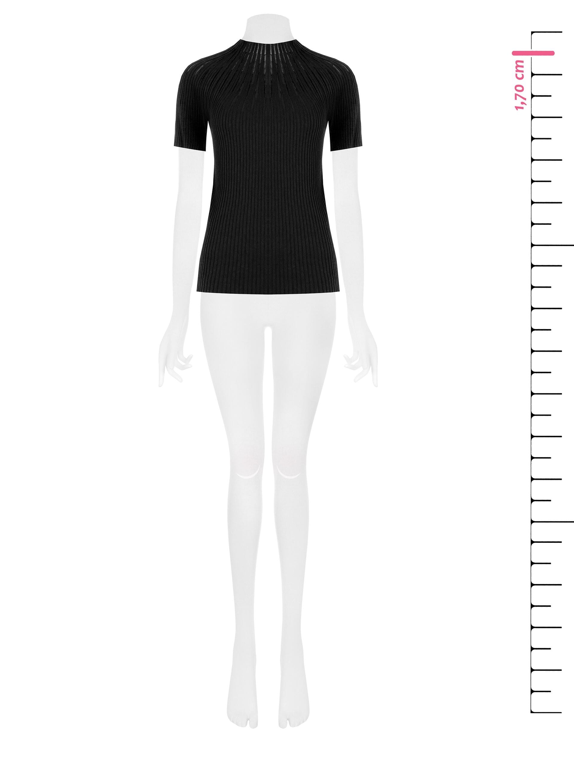 Maglione Aderente A Coste Con Righe In Tulle Rinascimento