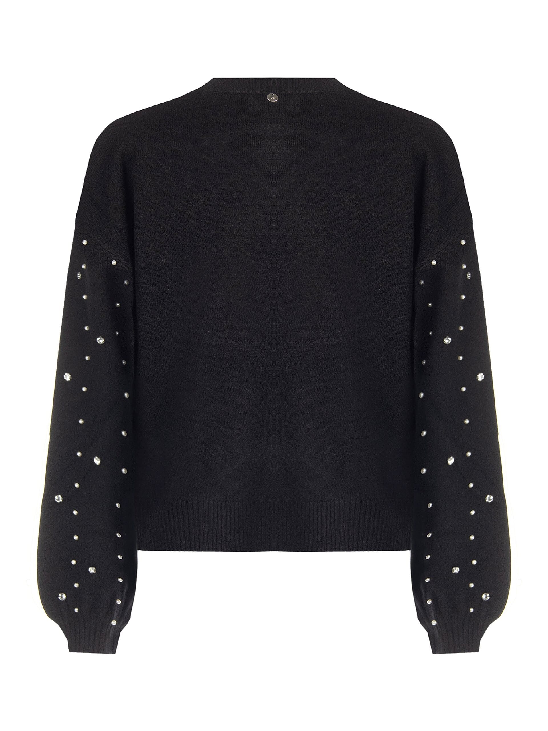 Maglione In Misto Viscosa Con Cristalli E Perle Rinascimento