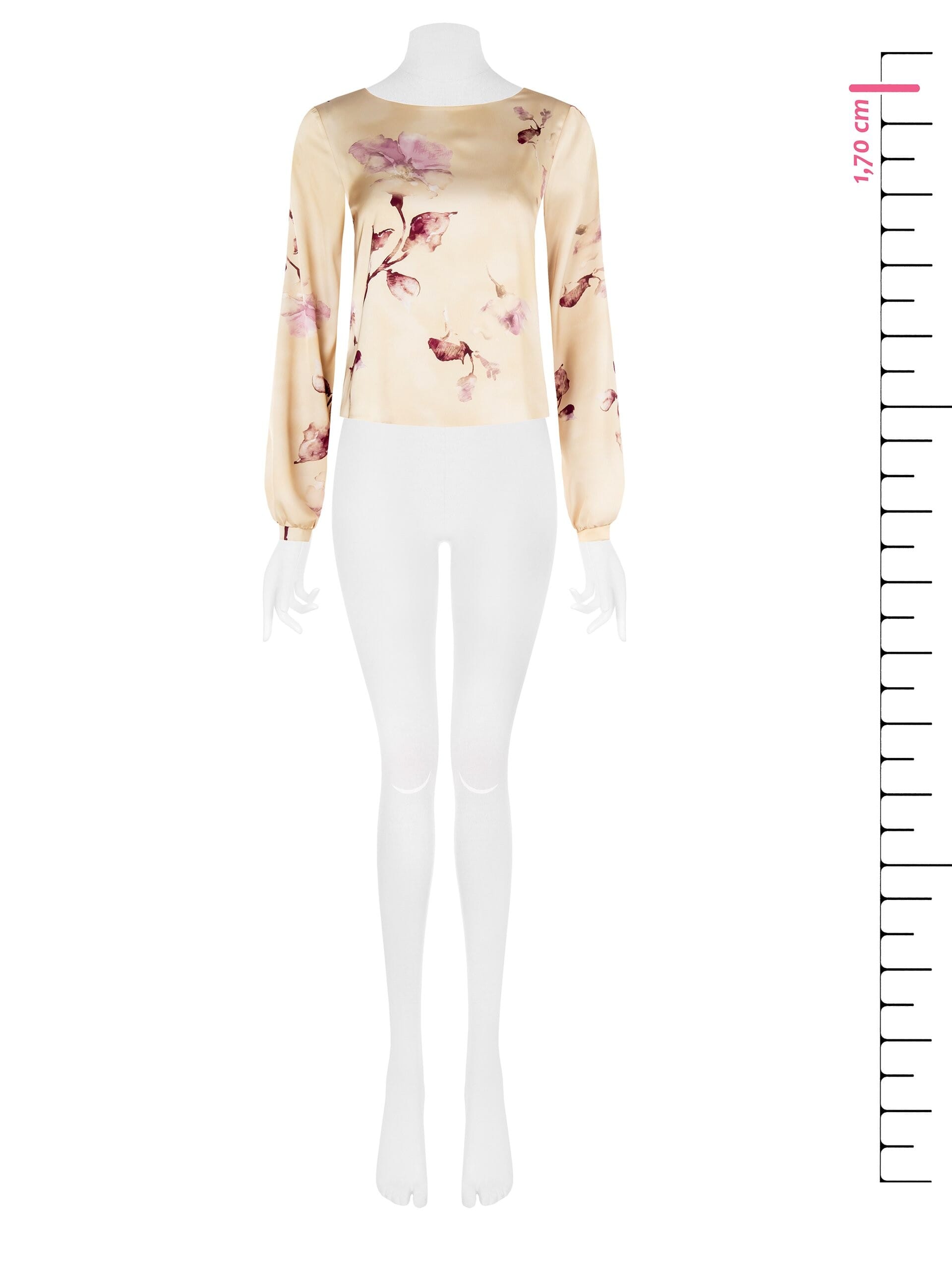 Blusa Ampia E Fluida In Raso A Fiori Rinascimento