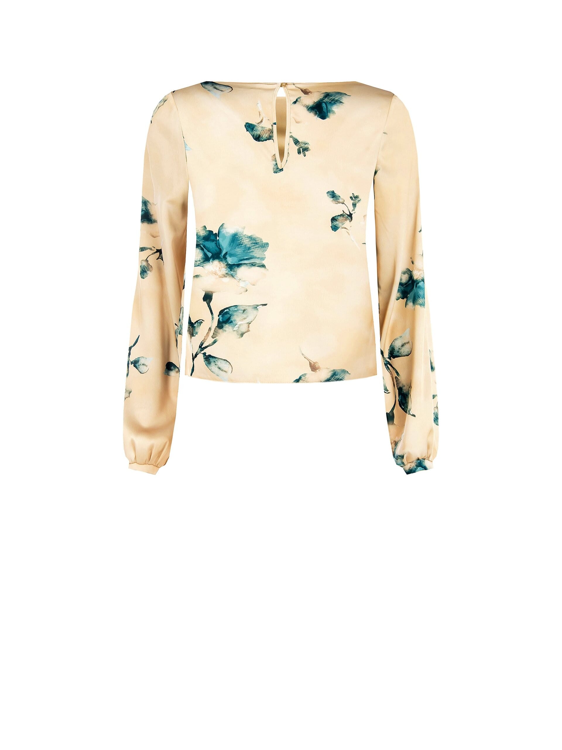 Blusa Ampia E Fluida In Raso A Fiori Rinascimento