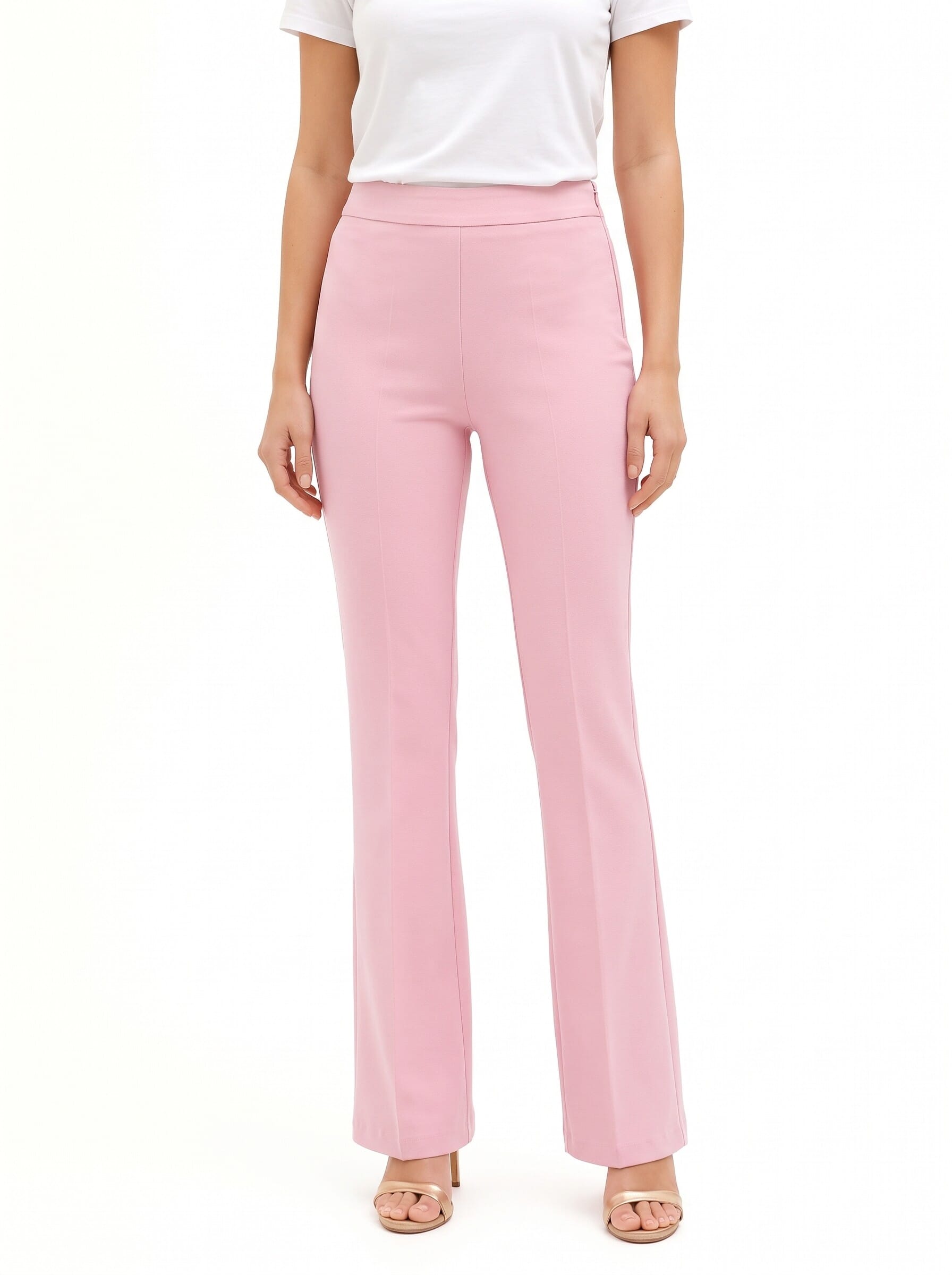 Rinascimento Flared Trousers in Technical Fabric with Side Zip