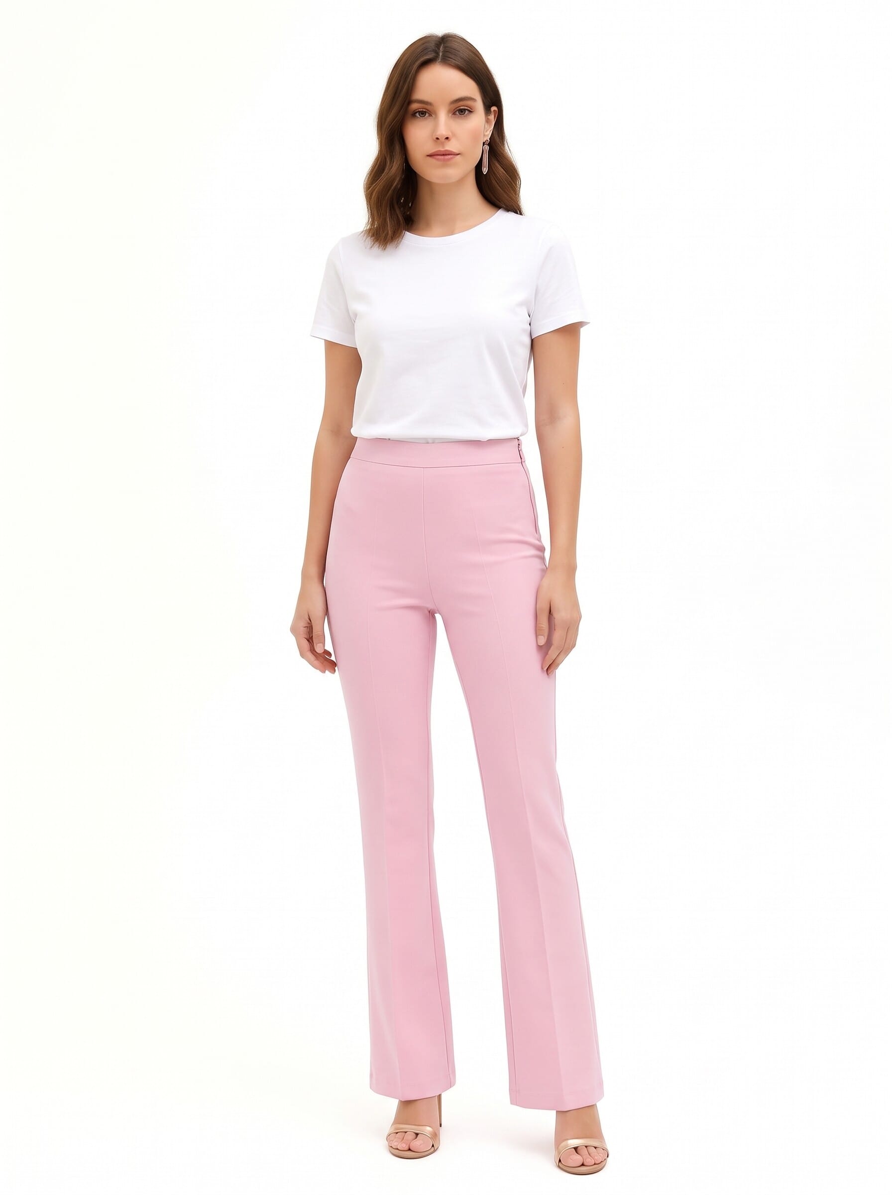 Rinascimento Flared Trousers in Technical Fabric with Side Zip