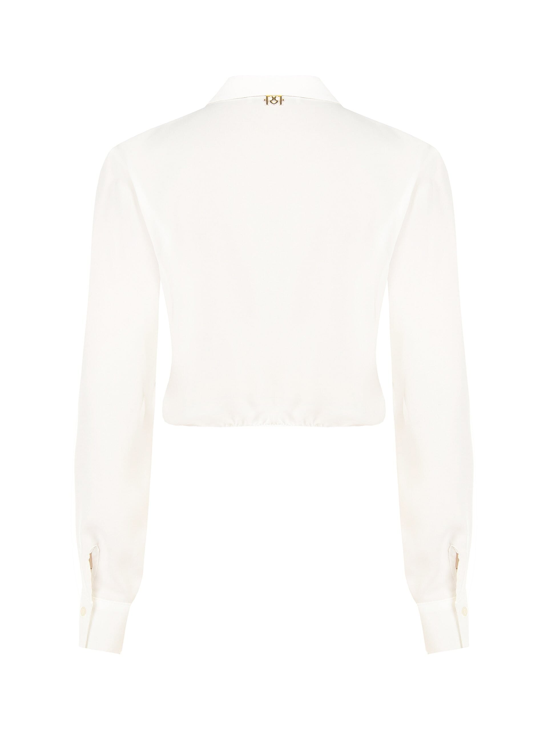 Rinascimento Flowing Crop Shirt in Matt Satin with Concealed Buttons
