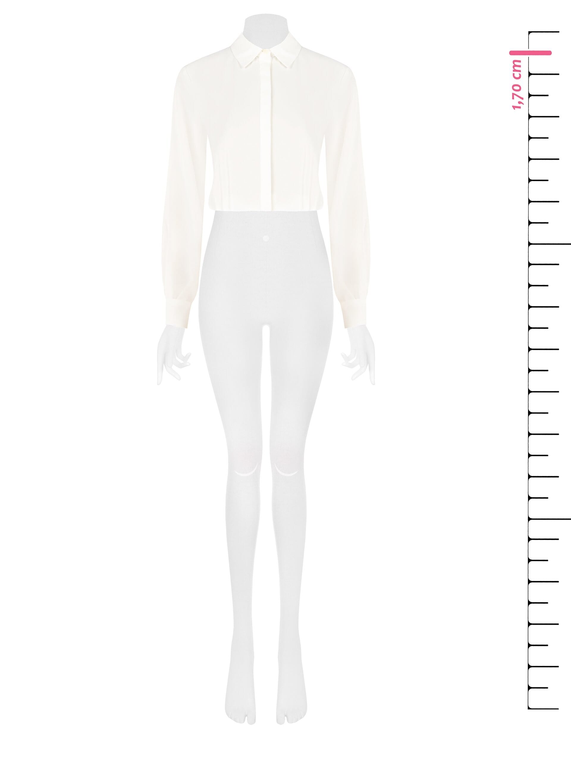 Rinascimento Flowing Crop Shirt in Matt Satin with Concealed Buttons