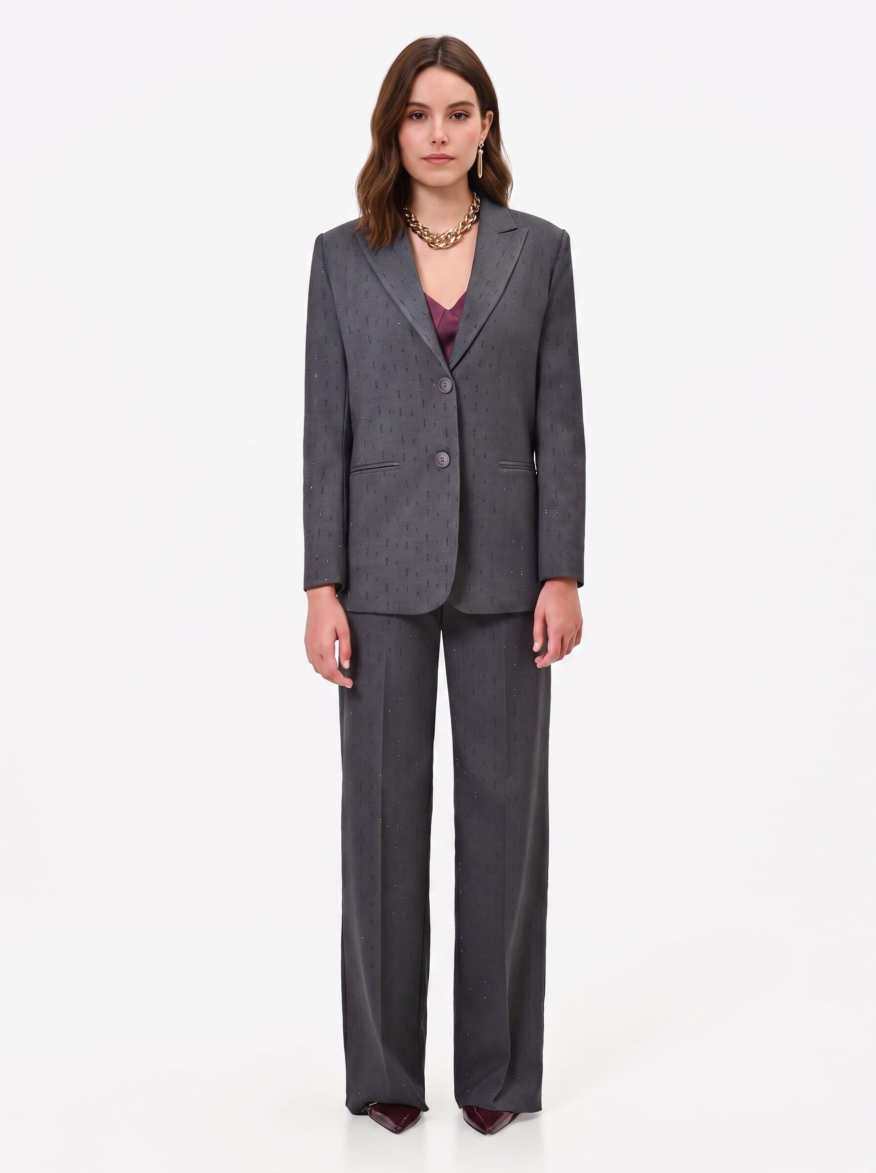 Veste blazer en polyviscose avec strass « Rinascimento »