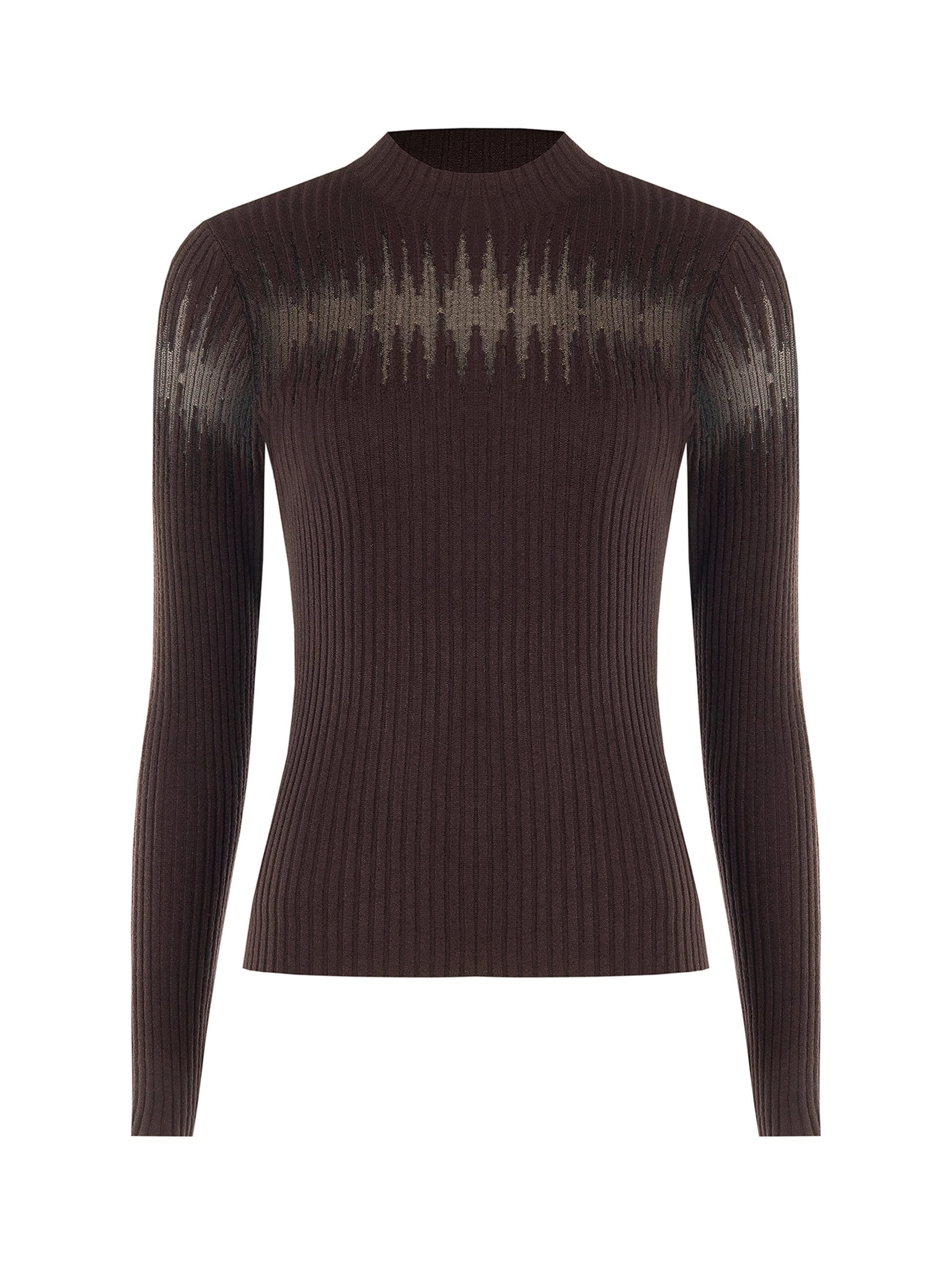 Maglione Aderente A Coste Con Inserti In Tulle Rinascimento