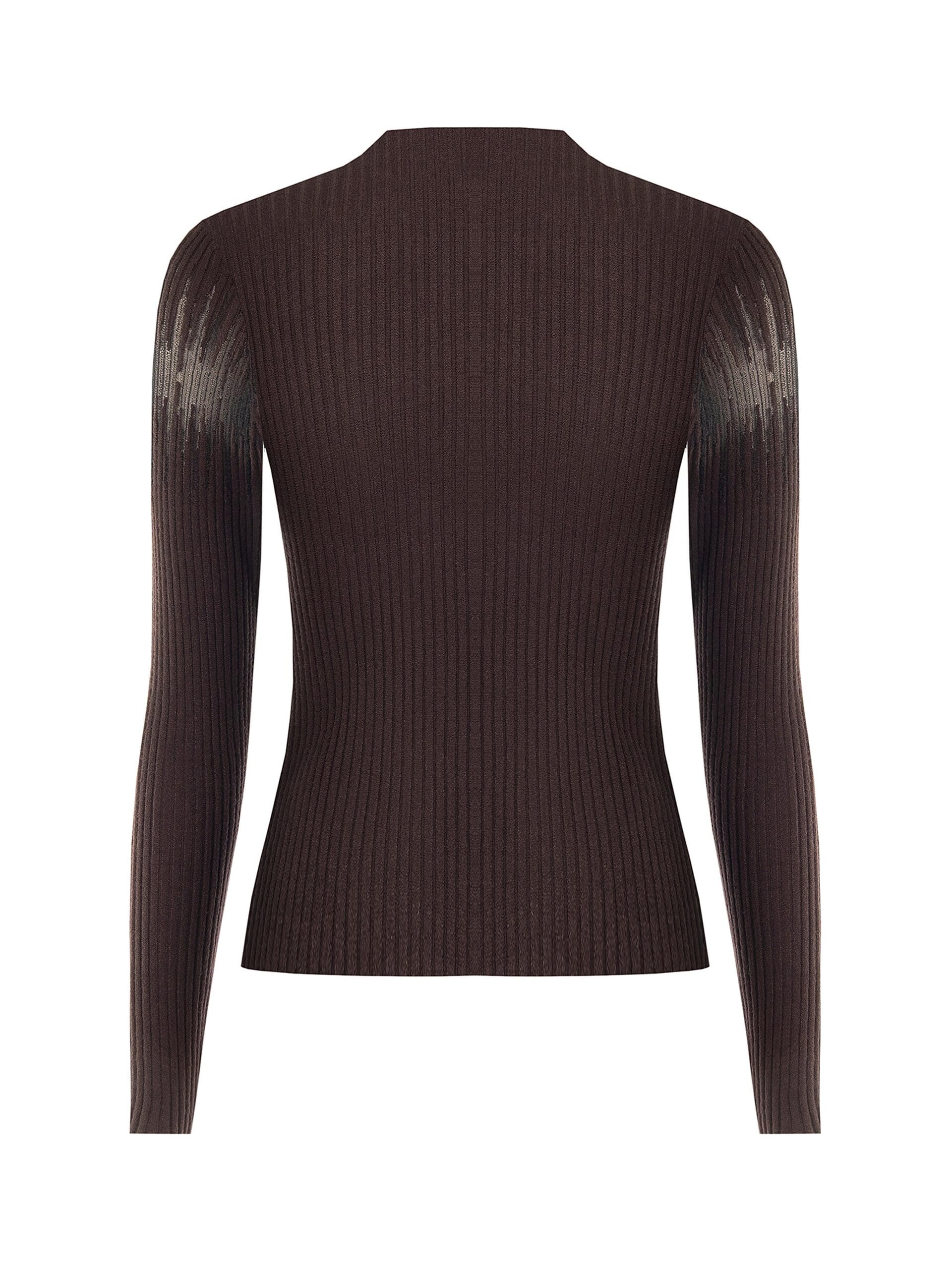 Maglione Aderente A Coste Con Inserti In Tulle Rinascimento