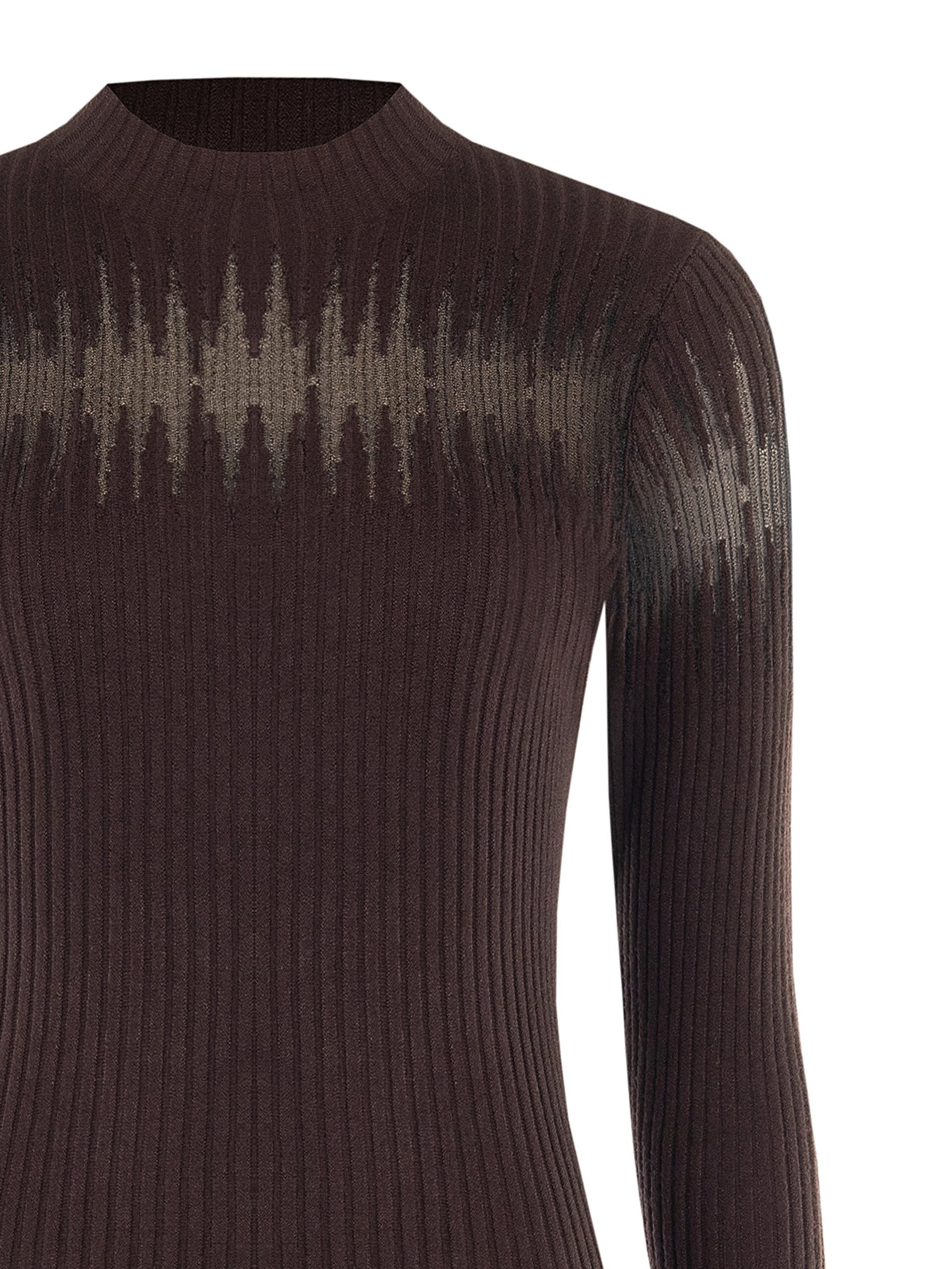 Maglione Aderente A Coste Con Inserti In Tulle Rinascimento