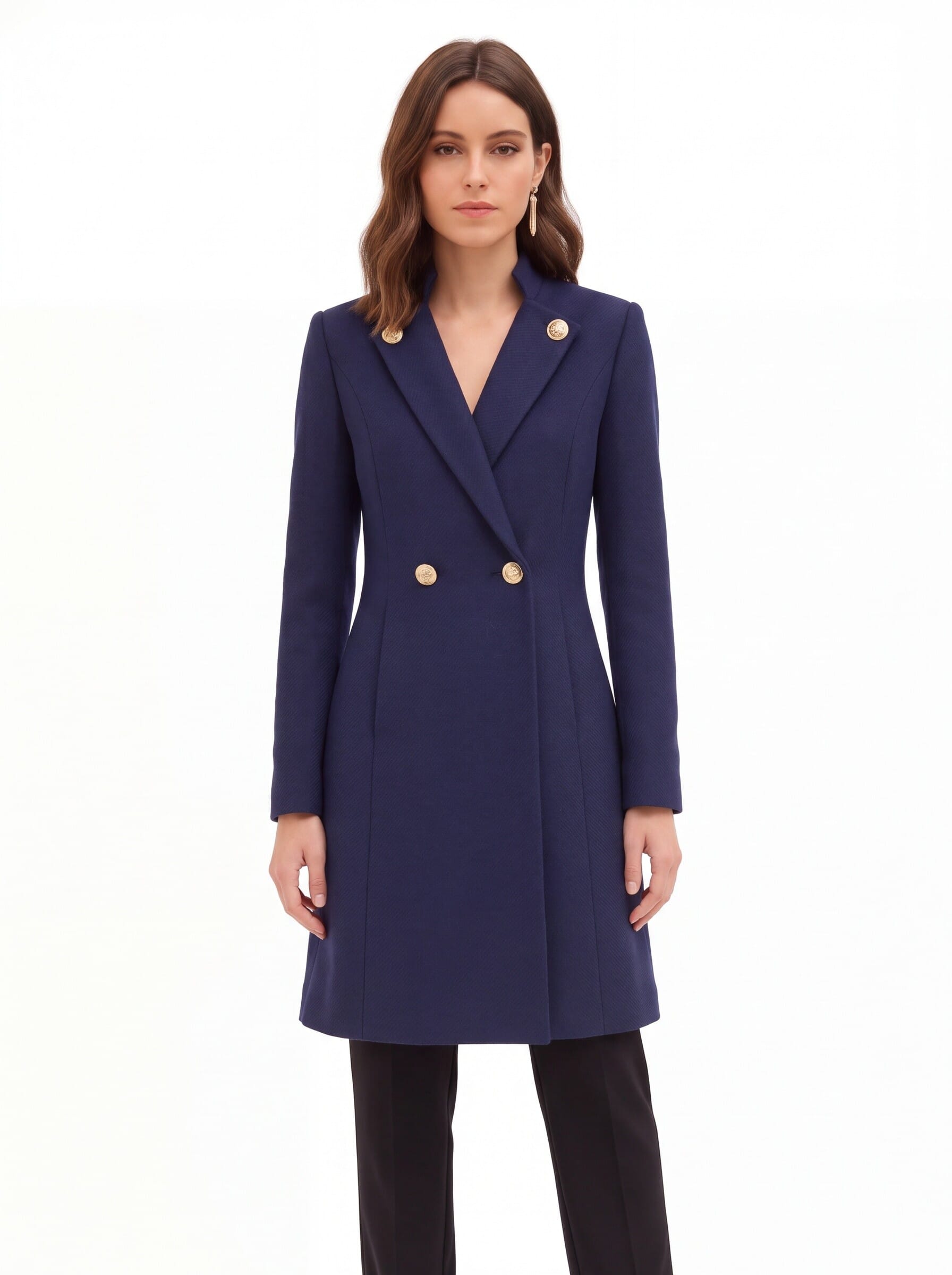 Cappotto Lungo Smanicato In Misto Lana Rinascimento