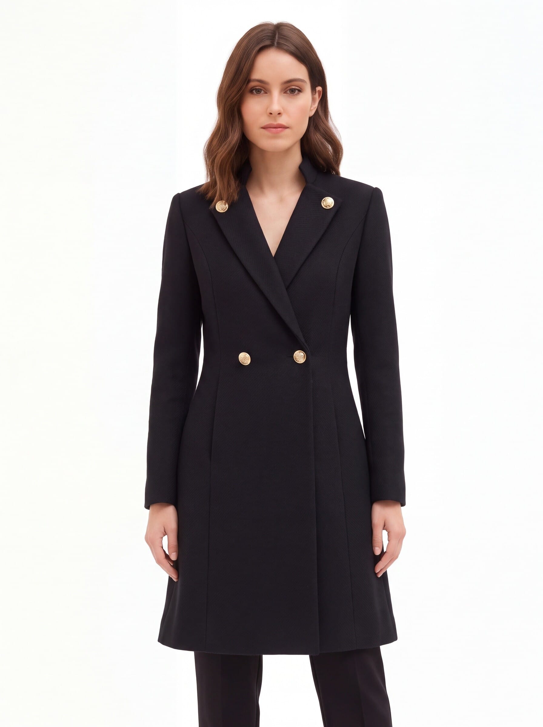 Cappotto Lungo Smanicato In Misto Lana Rinascimento
