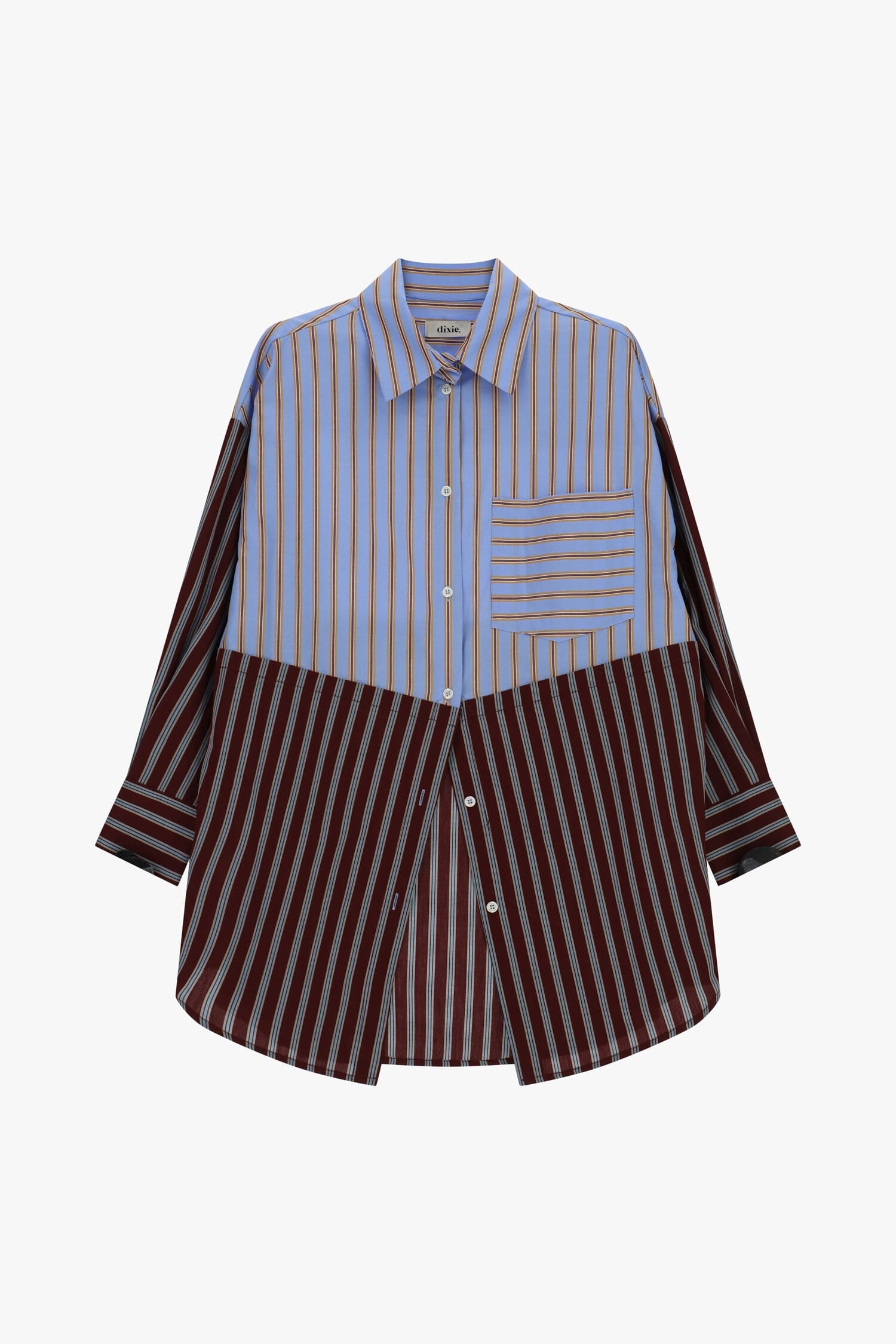 Camicia Oversize A Righe Con Tasca Applicata Dixie