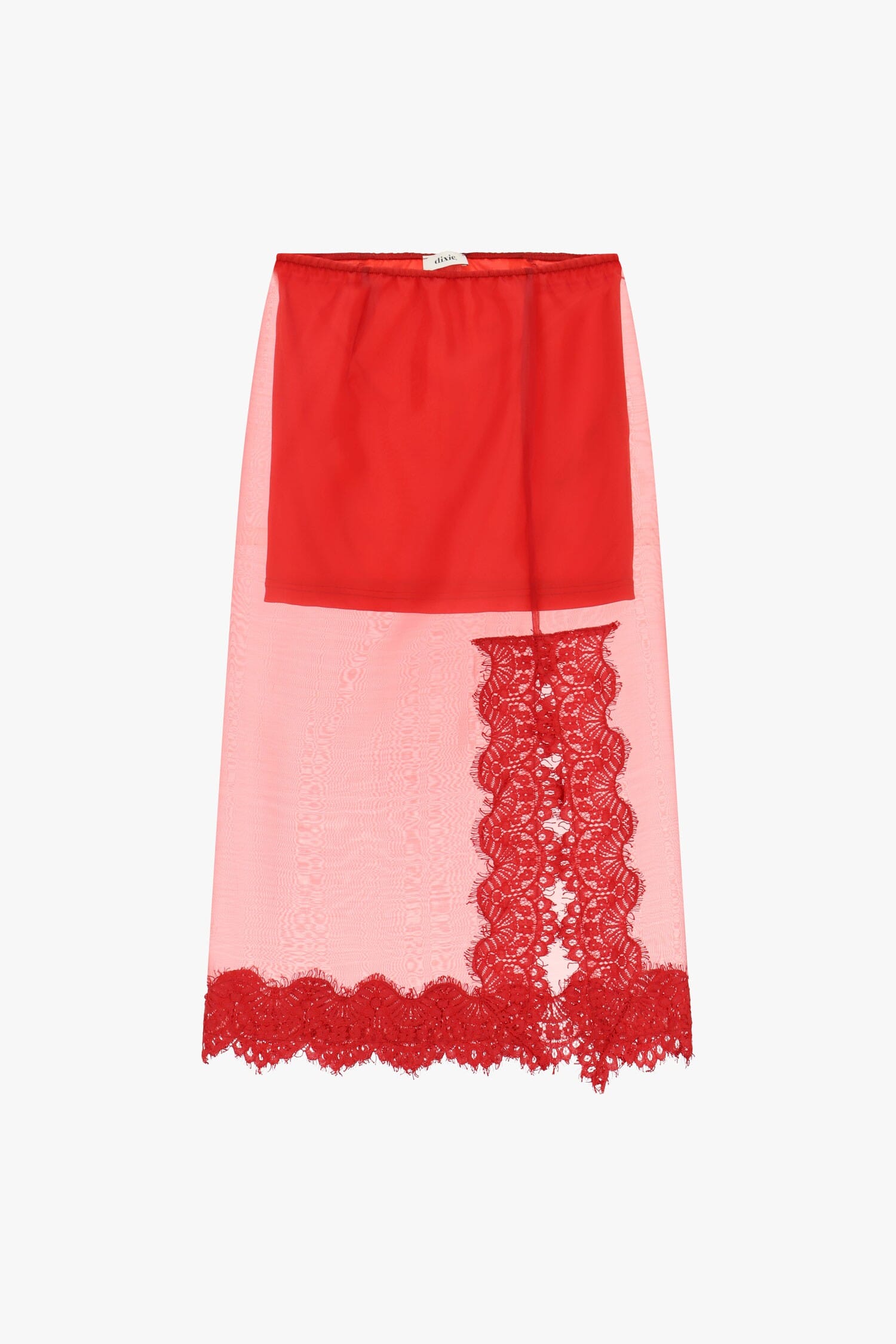 Gonna Midi Con Inserto In Pizzo E Dettagli Trasparenti Dixie