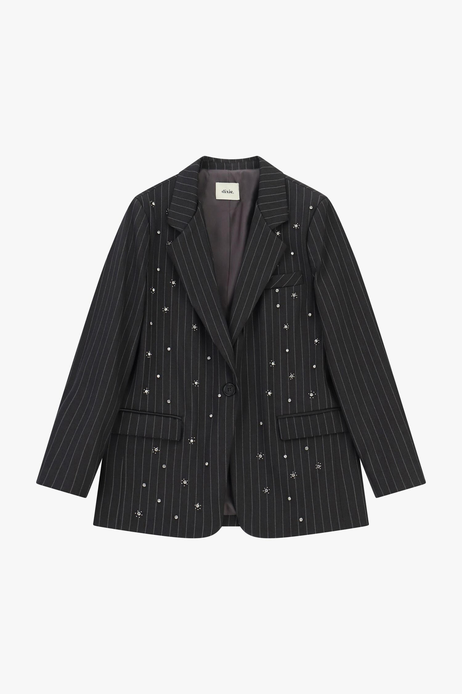 Blazer A Righe Con Applicazioni Gioiello E Tasche Dixie