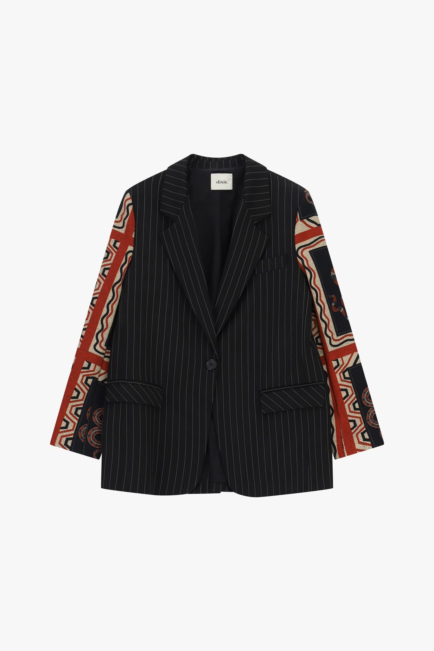 Blazer A Righe Con Maniche Fantasia E Tasche Dixie